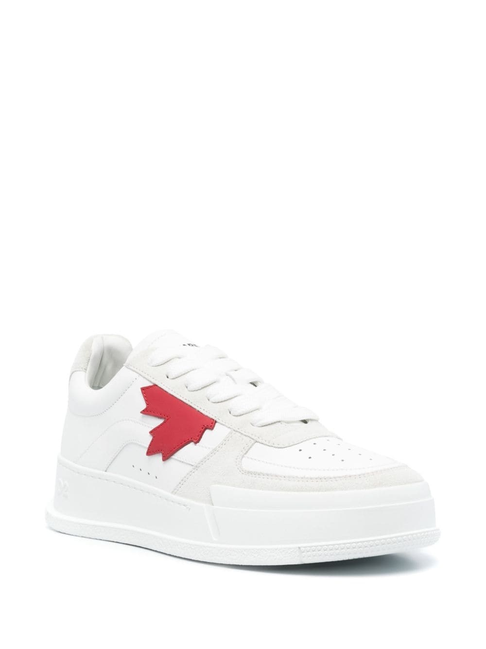 logo-patch lace-up sneakers - 2