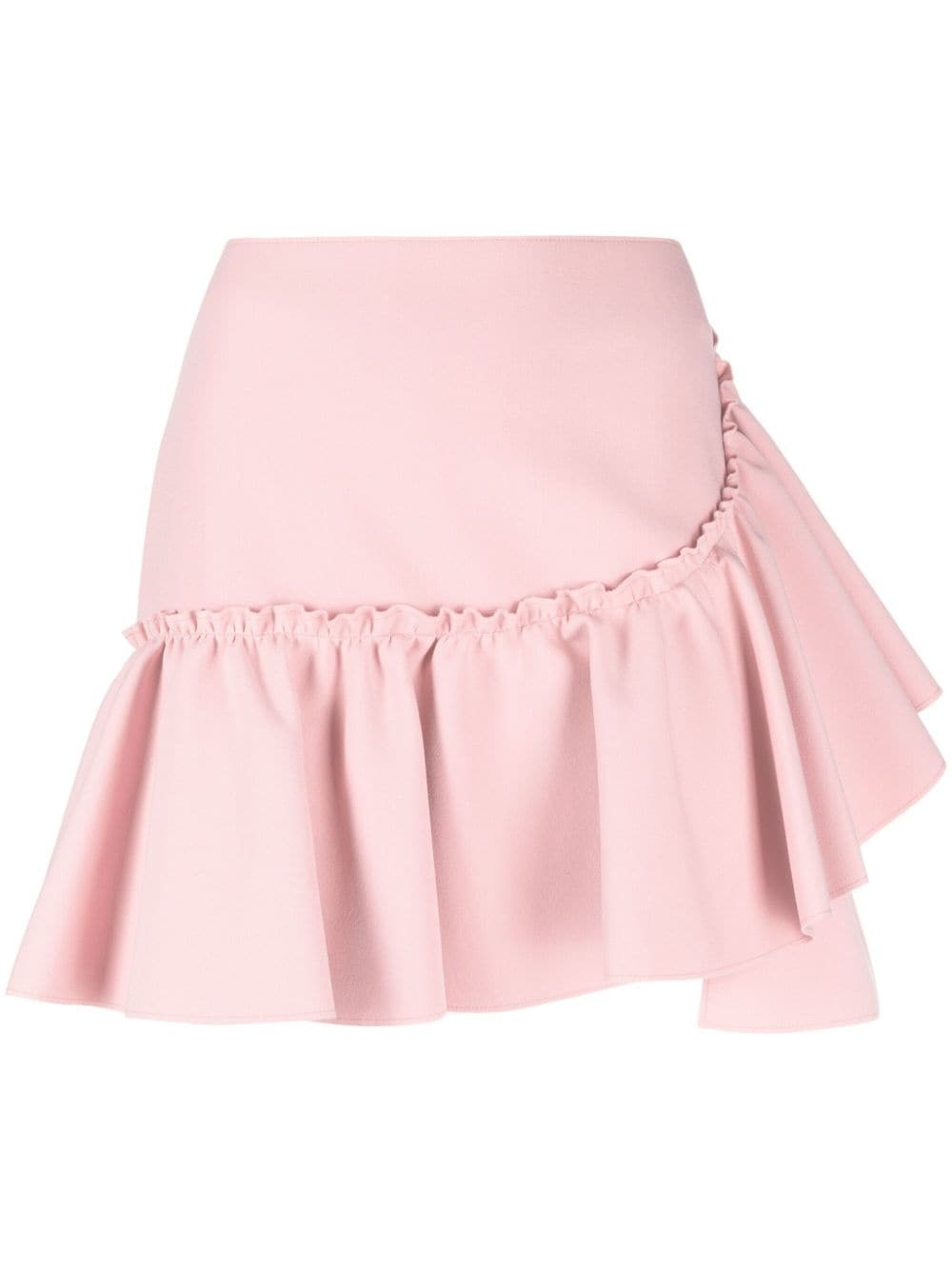 ruffled-trim high-waisted miniskirt - 1