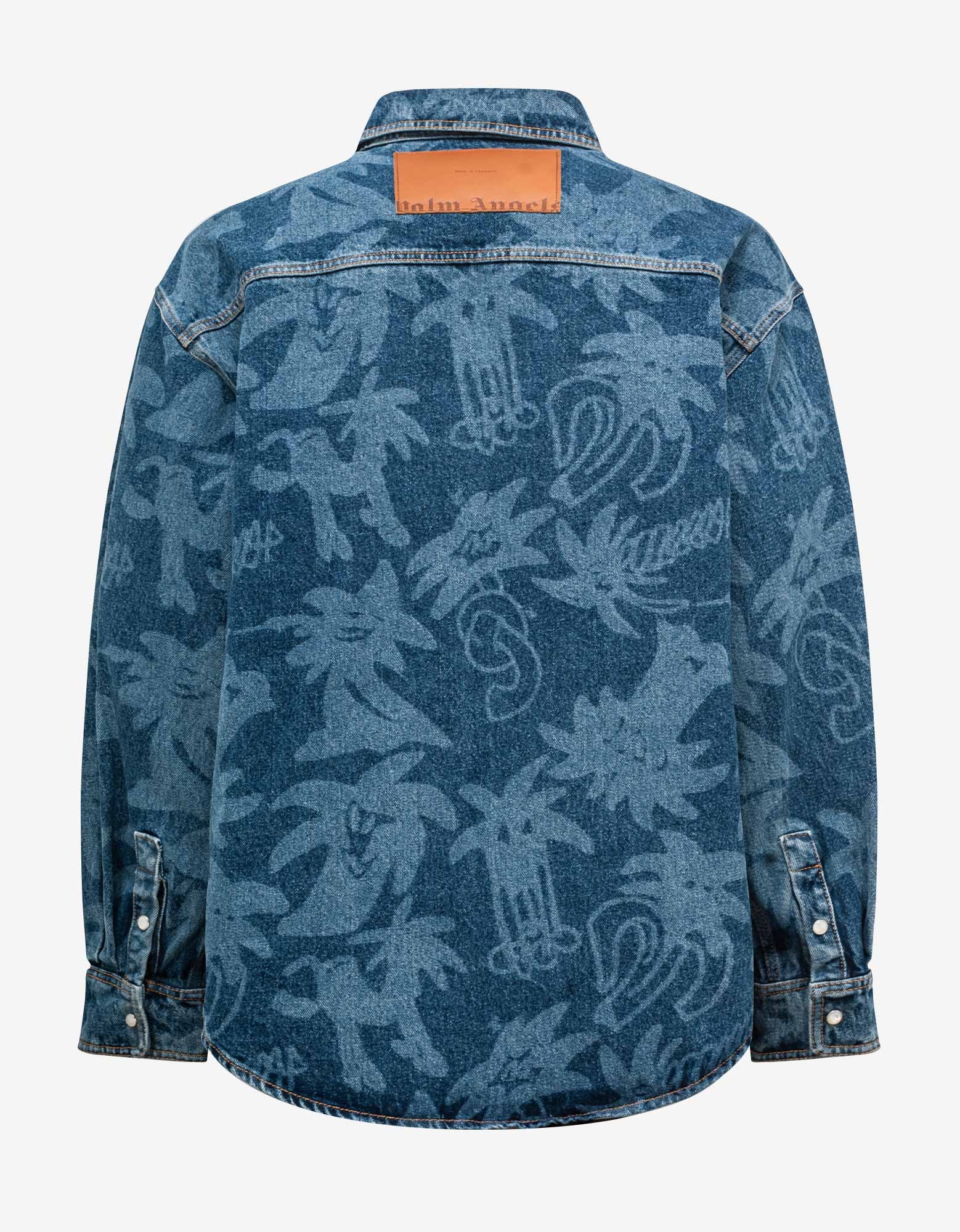 Blue Palmity All-over Laser Denim Shirt - 2