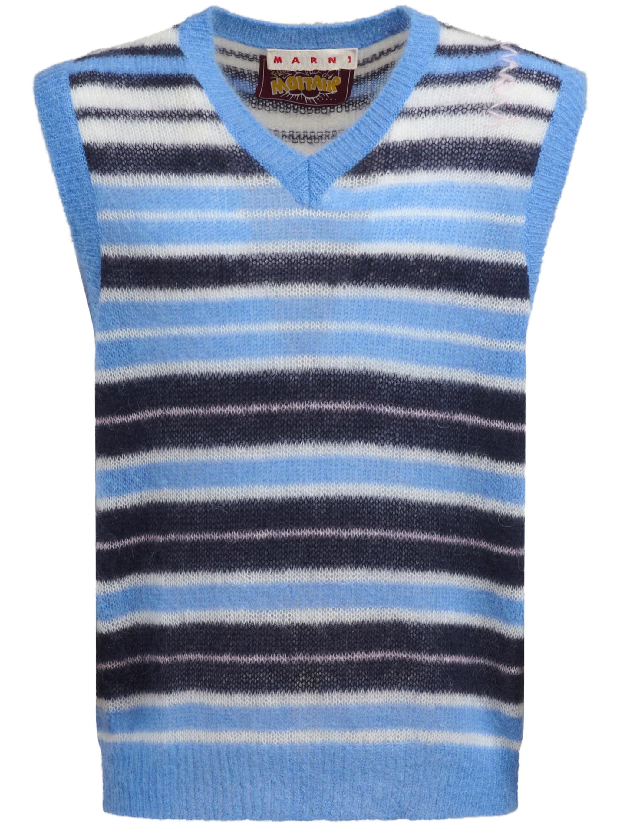 MARNI - Men Striped V-Neck Sweater Vest - 5