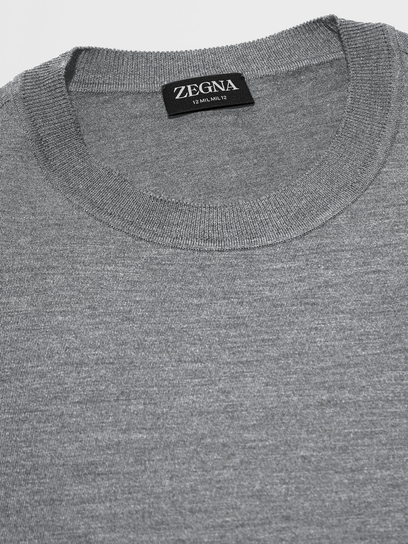 GREY MÉLANGE 12MILMIL12 WOOL T-SHIRT 4