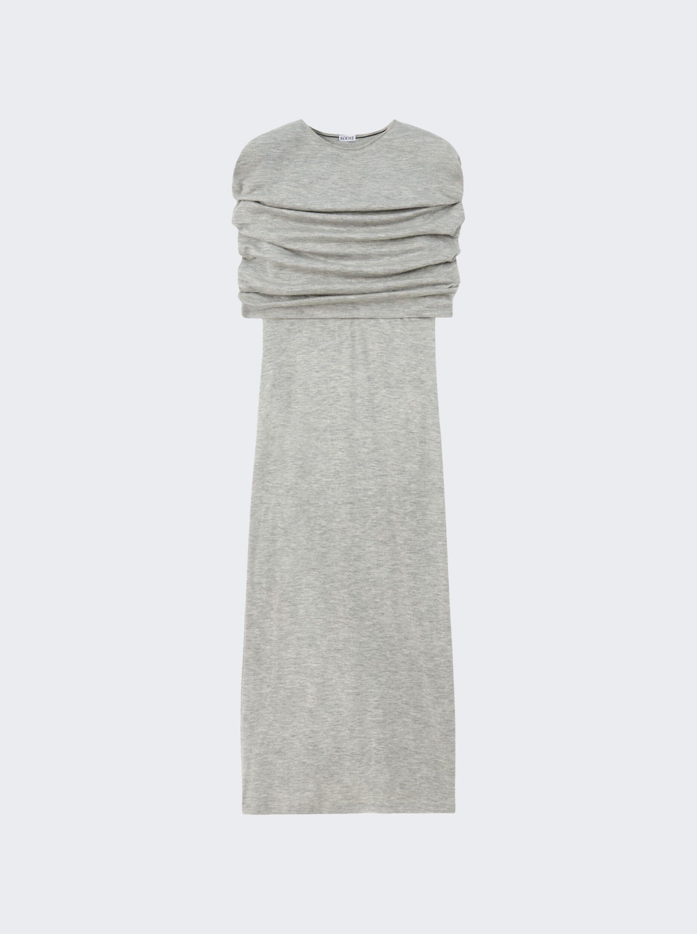 Cashmere Cape Tube Dress Pale Grey - 1