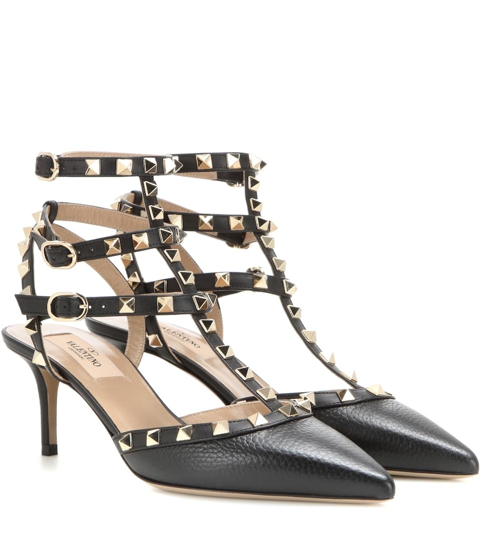 Rockstud leather pumps - 1