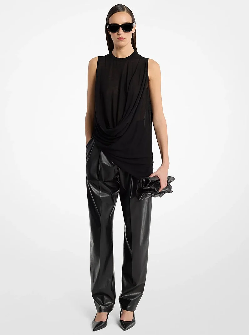 Draped Rayon and Cashmere Top - 1