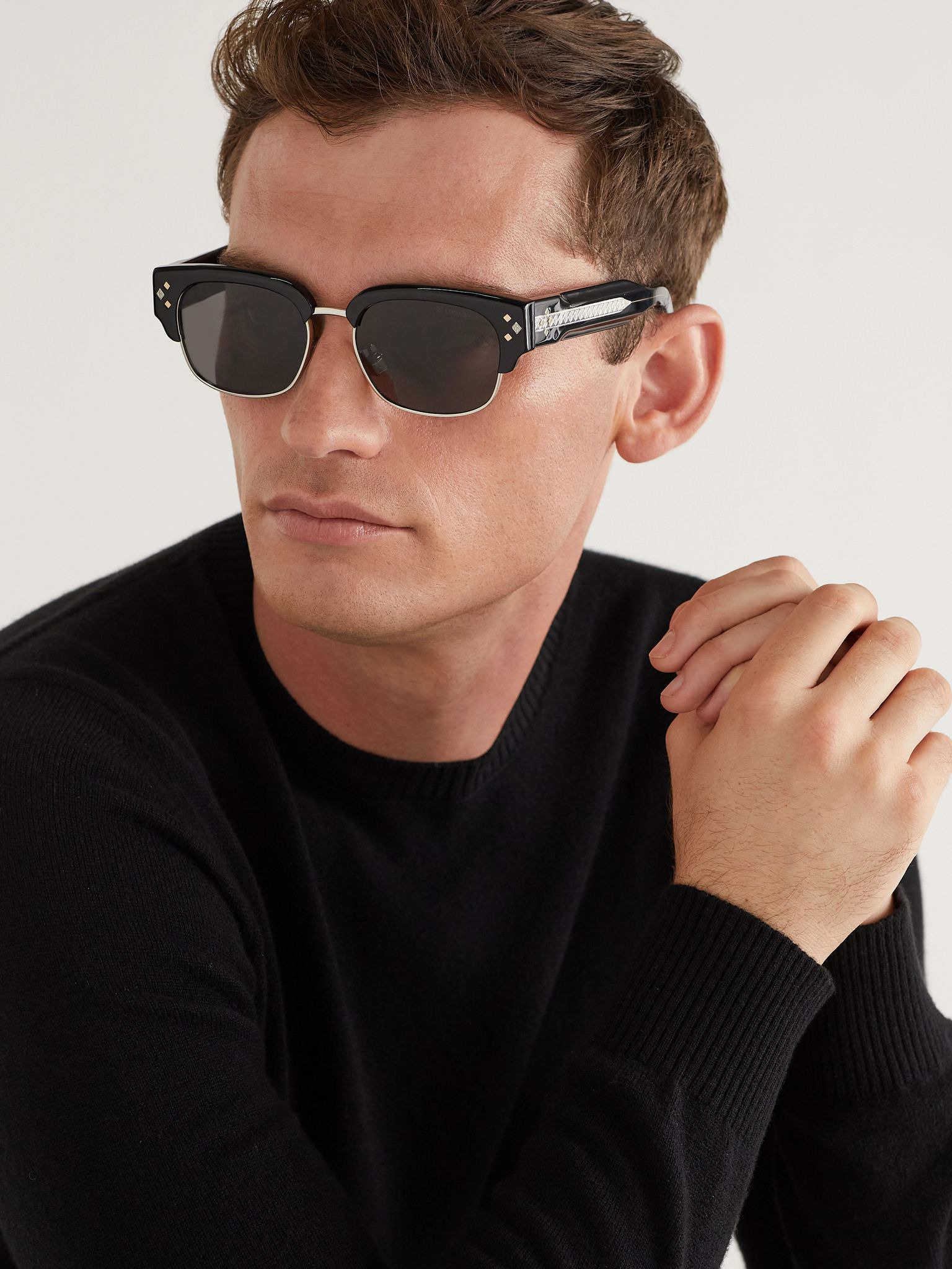 CD Diamond C1U D-Frame Acetate and Silver-Tone Sunglasses Black - 2