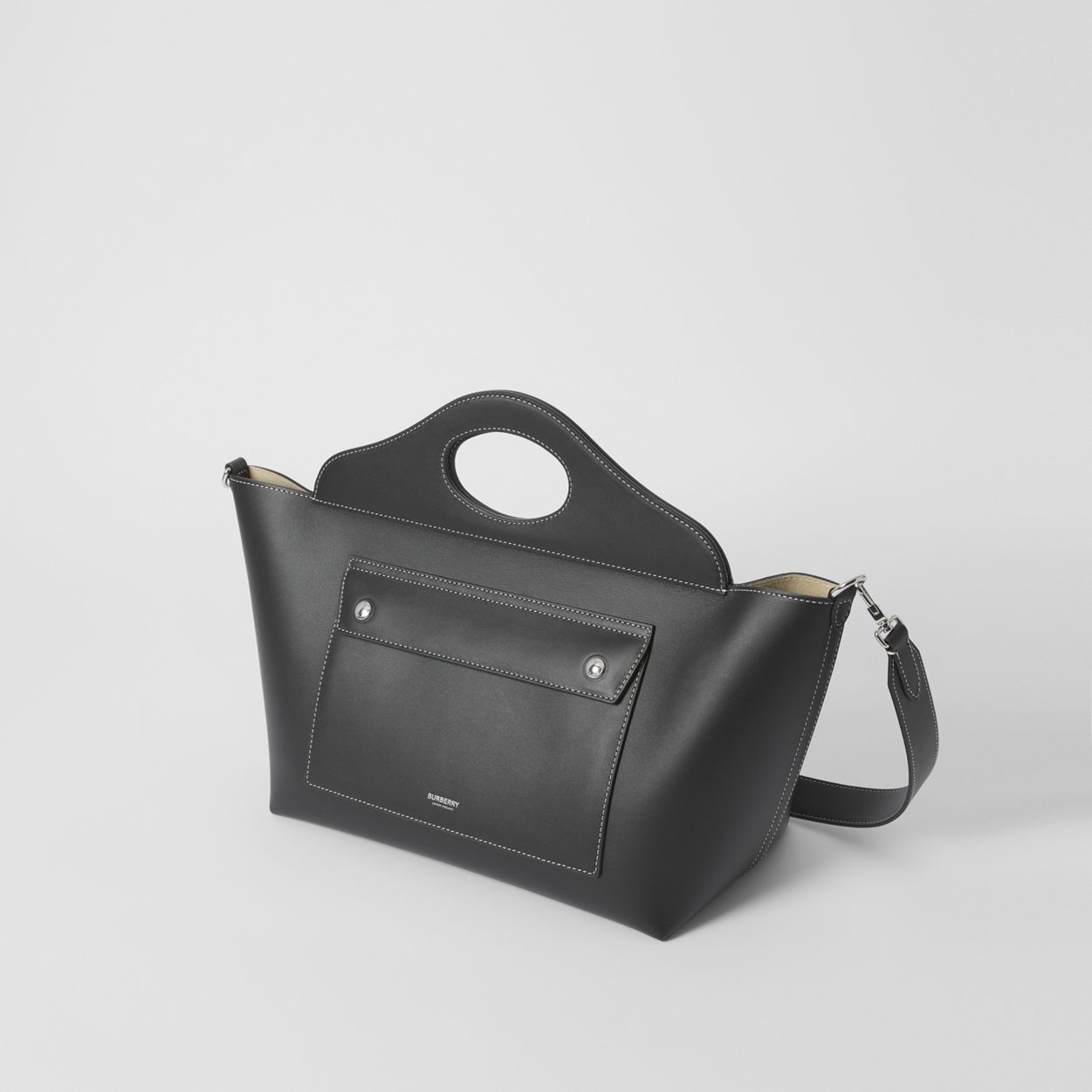 Small Leather Soft Pocket Tote - 4