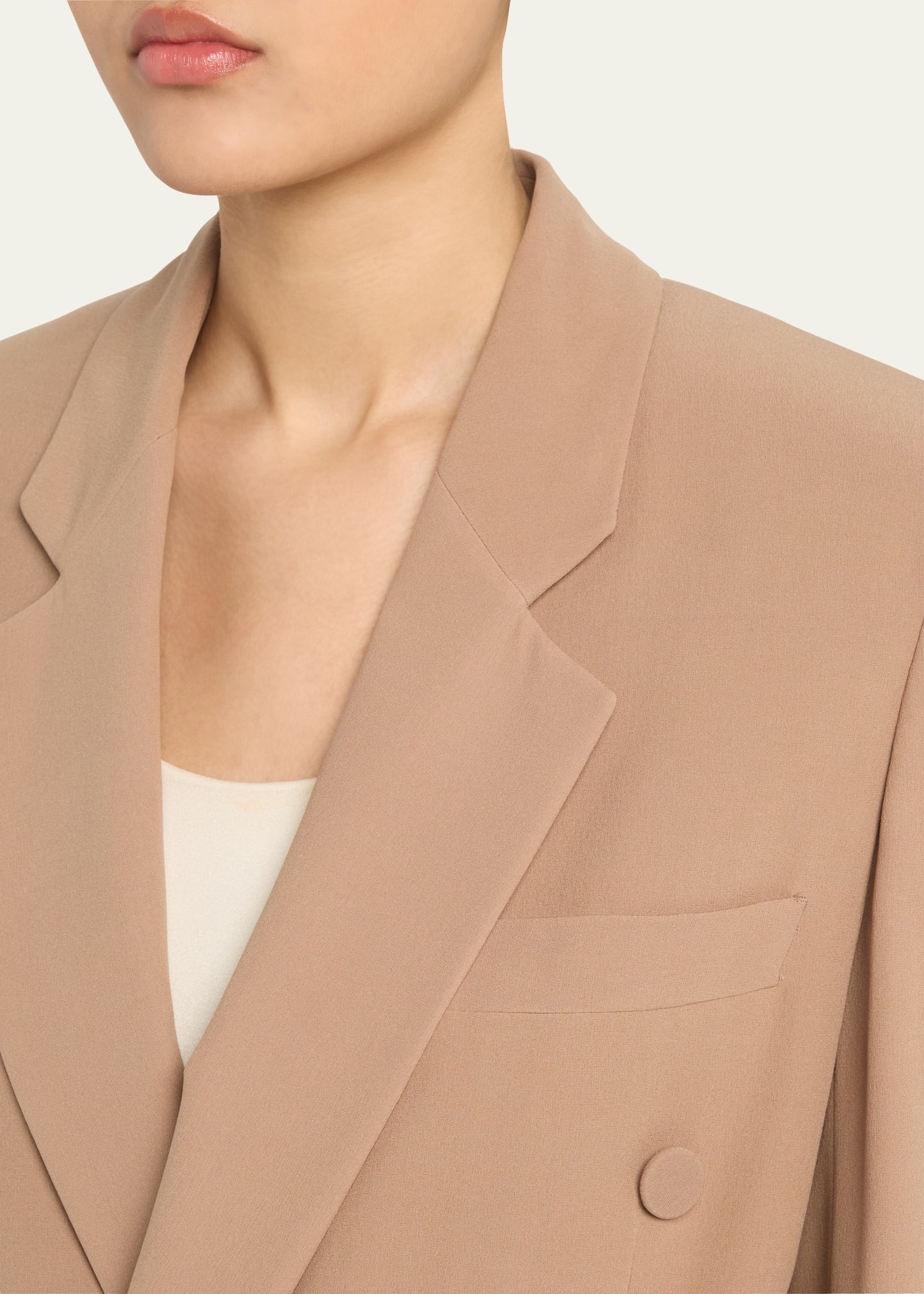 Double-Breasted Silk Wrap Blazer - 5