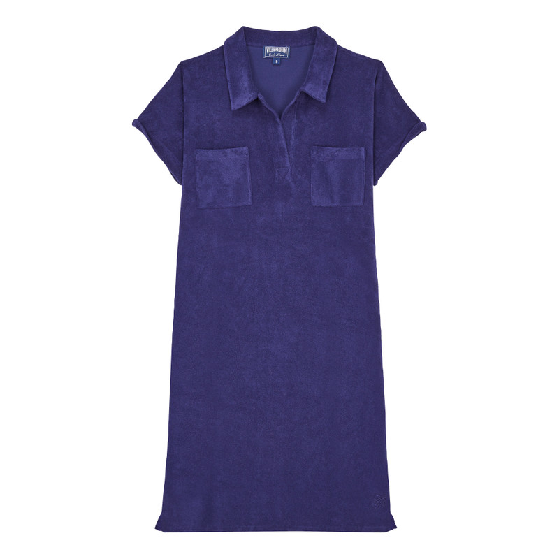 Women Terry Polo Dress Solid 1