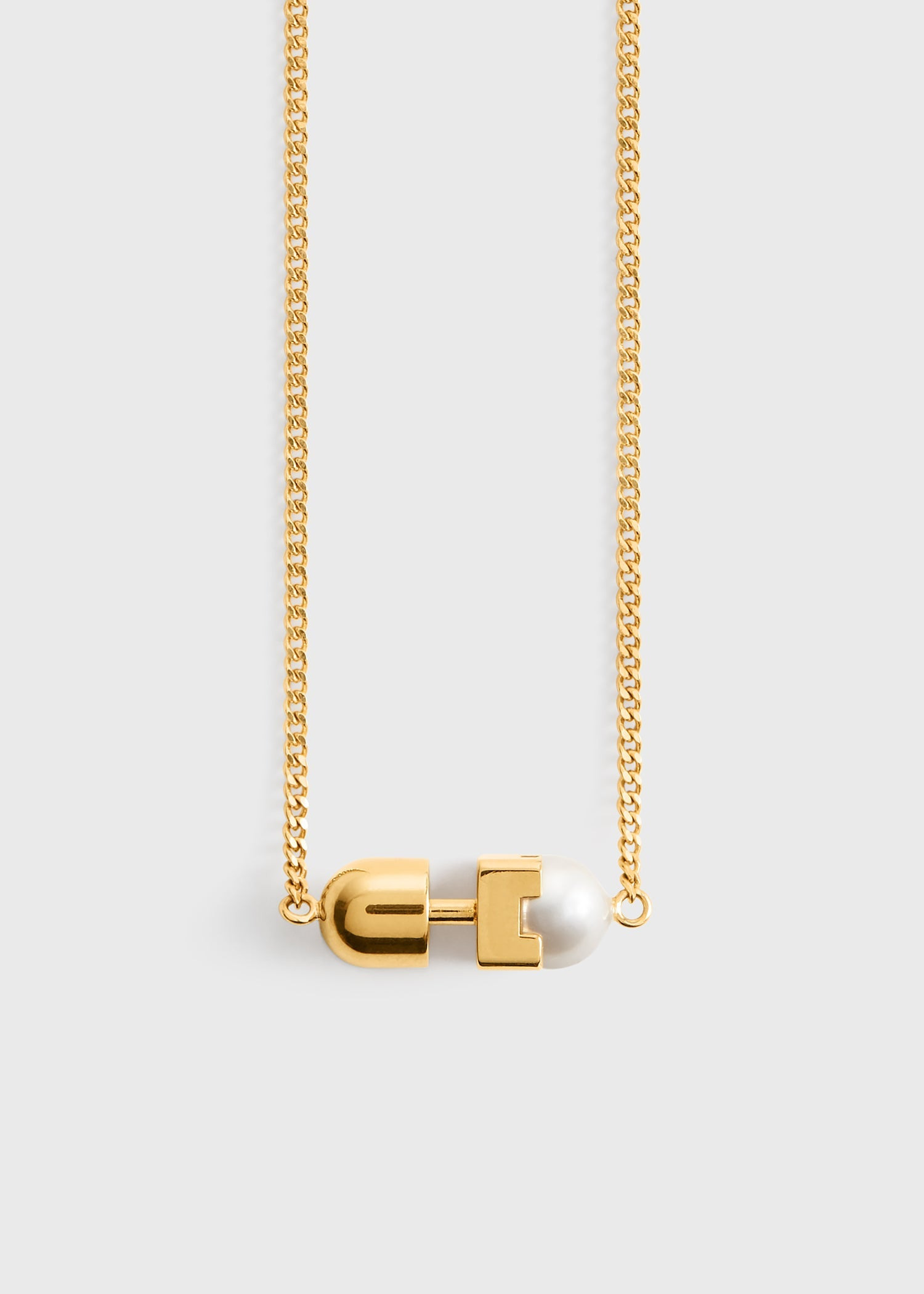 Faux pearl necklace white - 8