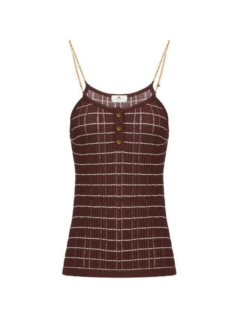 metal chain striped knitted tank top 1