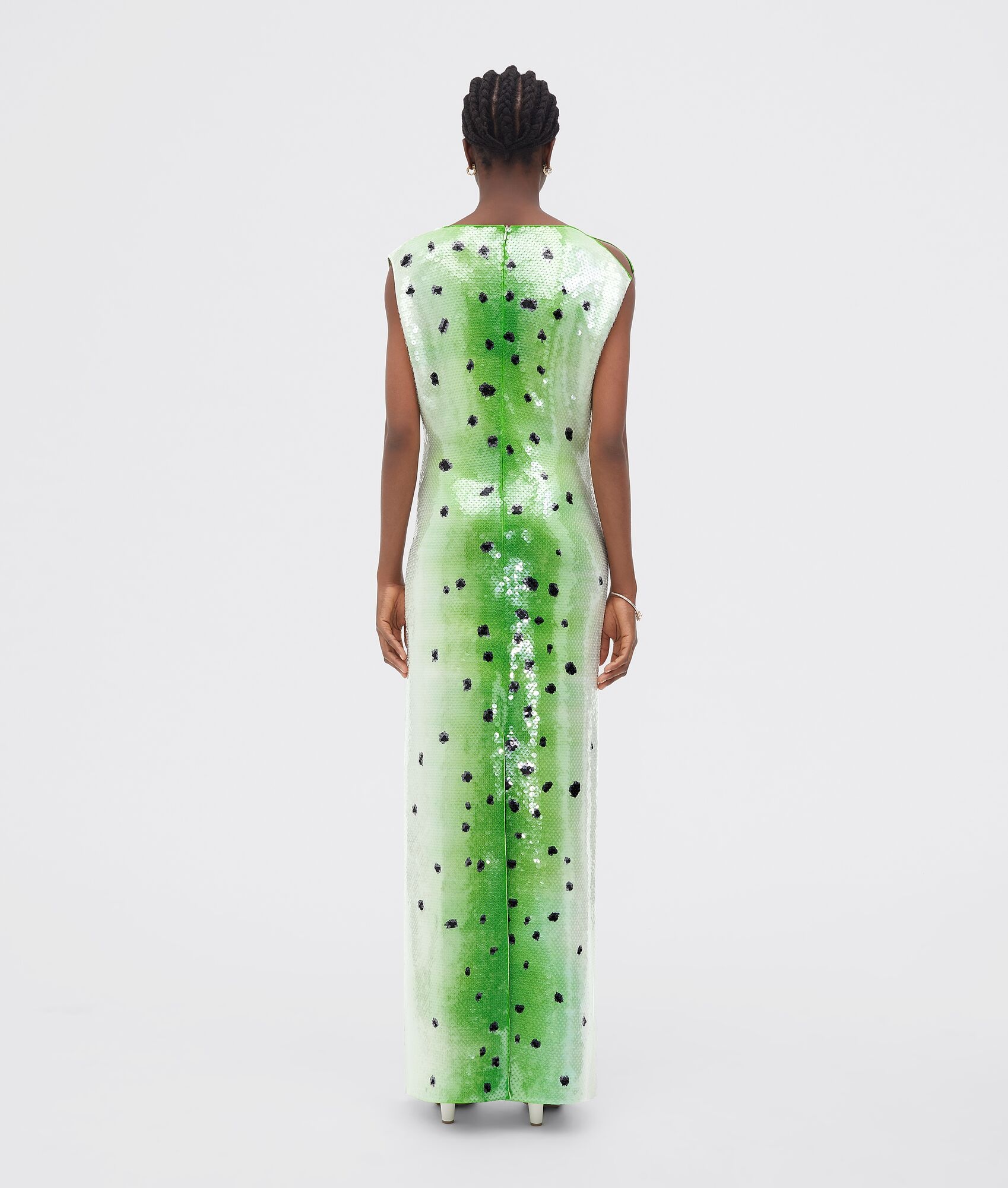 printed viscose dress with all-over sequins - 3