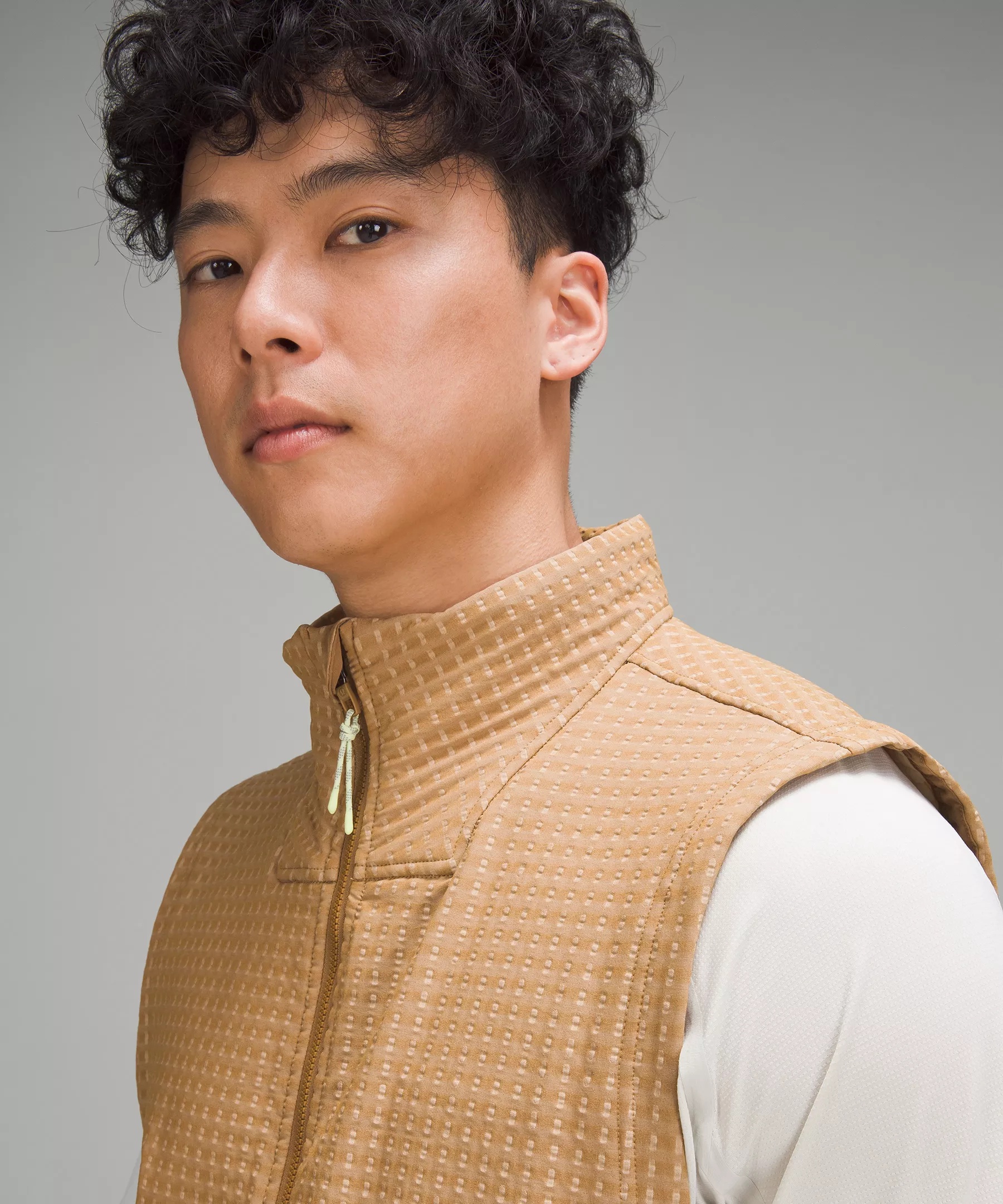 Water-Repellent Grid Fleece Hiking Vest - 4