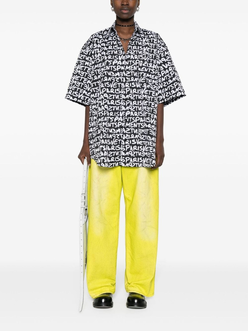VETEMENTS logo-print cotton shirt outlook