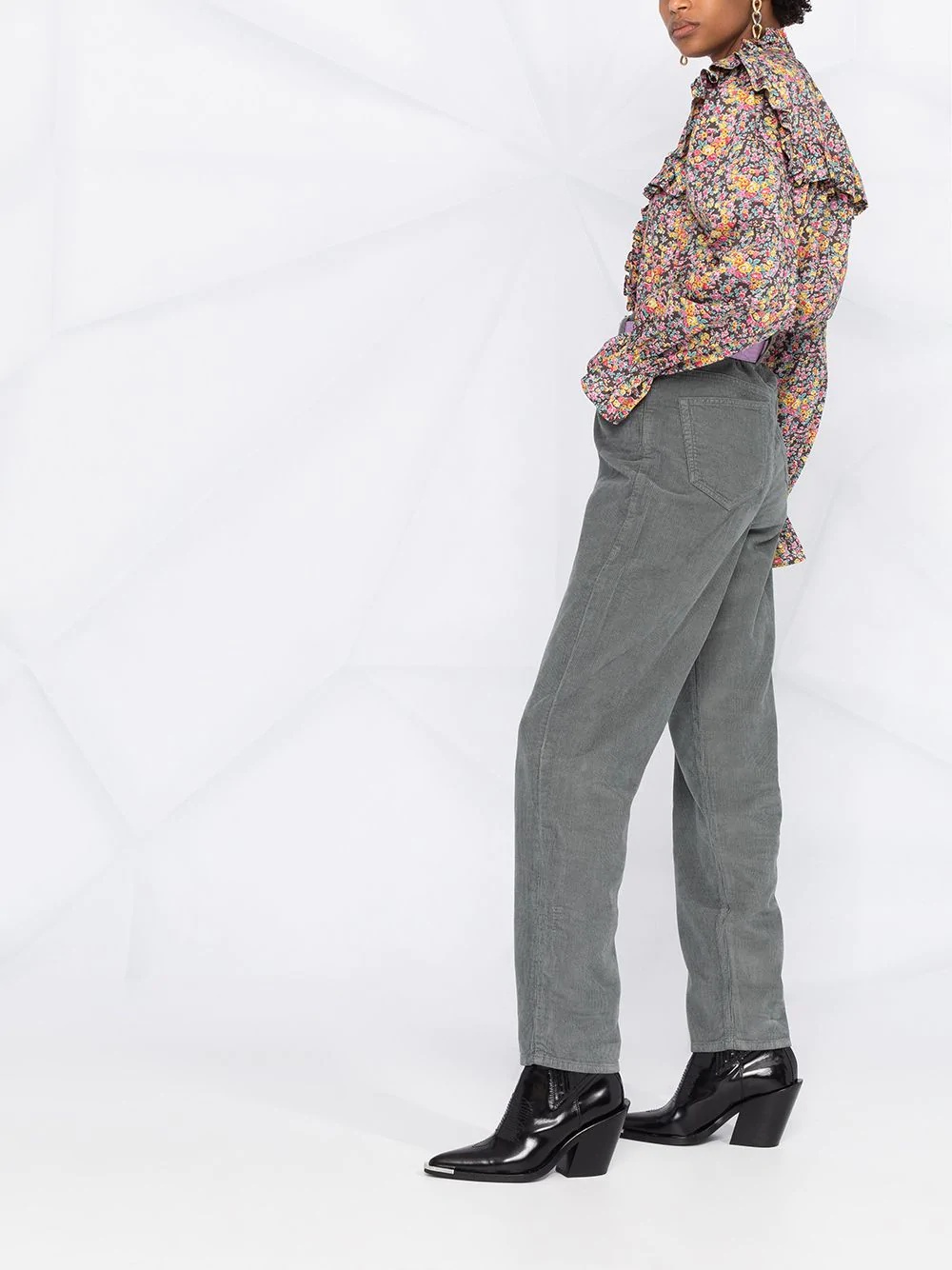 corduroy high-rise trousers - 4