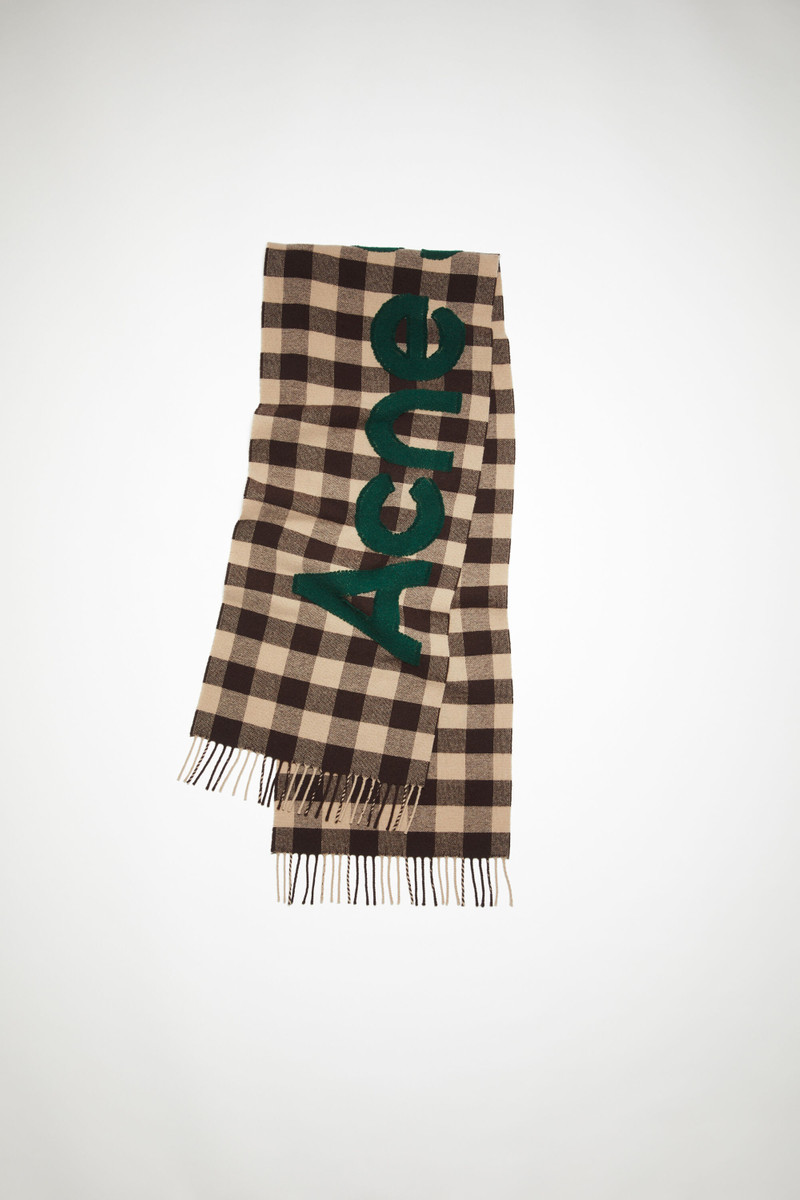 Check logo scarf - Brown/green 1