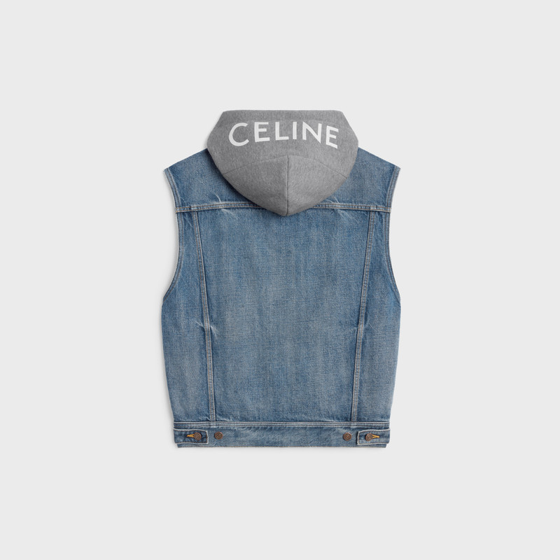 CELINE trucker jacket in union wash denim outlook