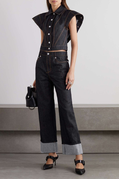 Alexander McQueen Topstitched denim vest outlook