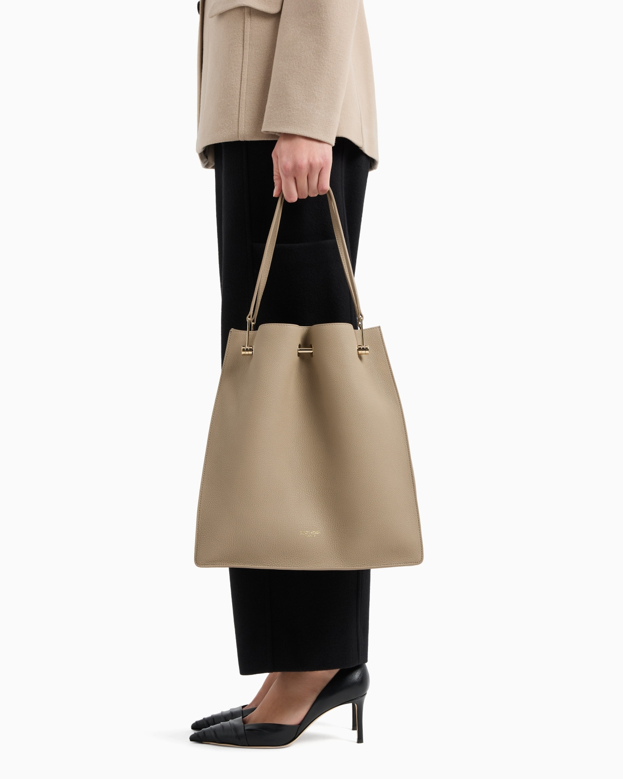 MEDIUM SHOPPER BAG IN PEBBLED LEATHER - 6