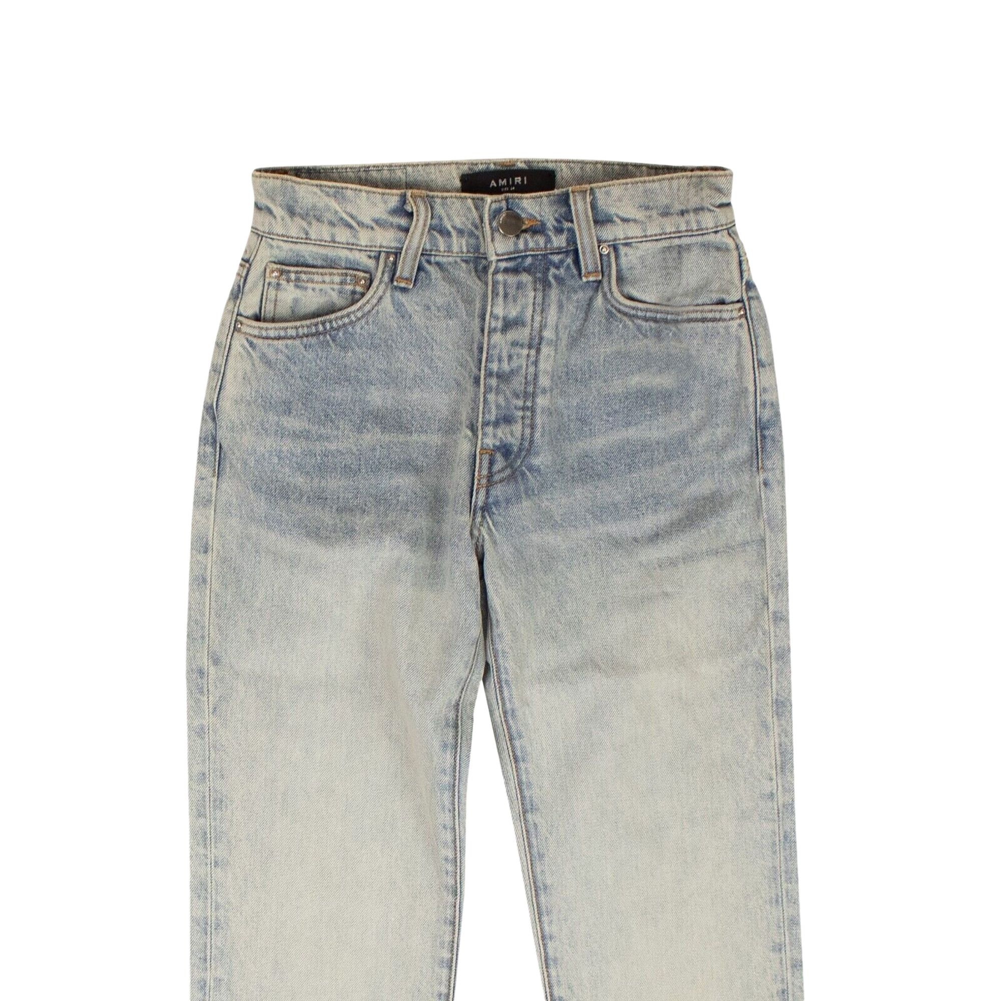 Amiri Cropped Straight Stack Jeans 'Blue' - 3