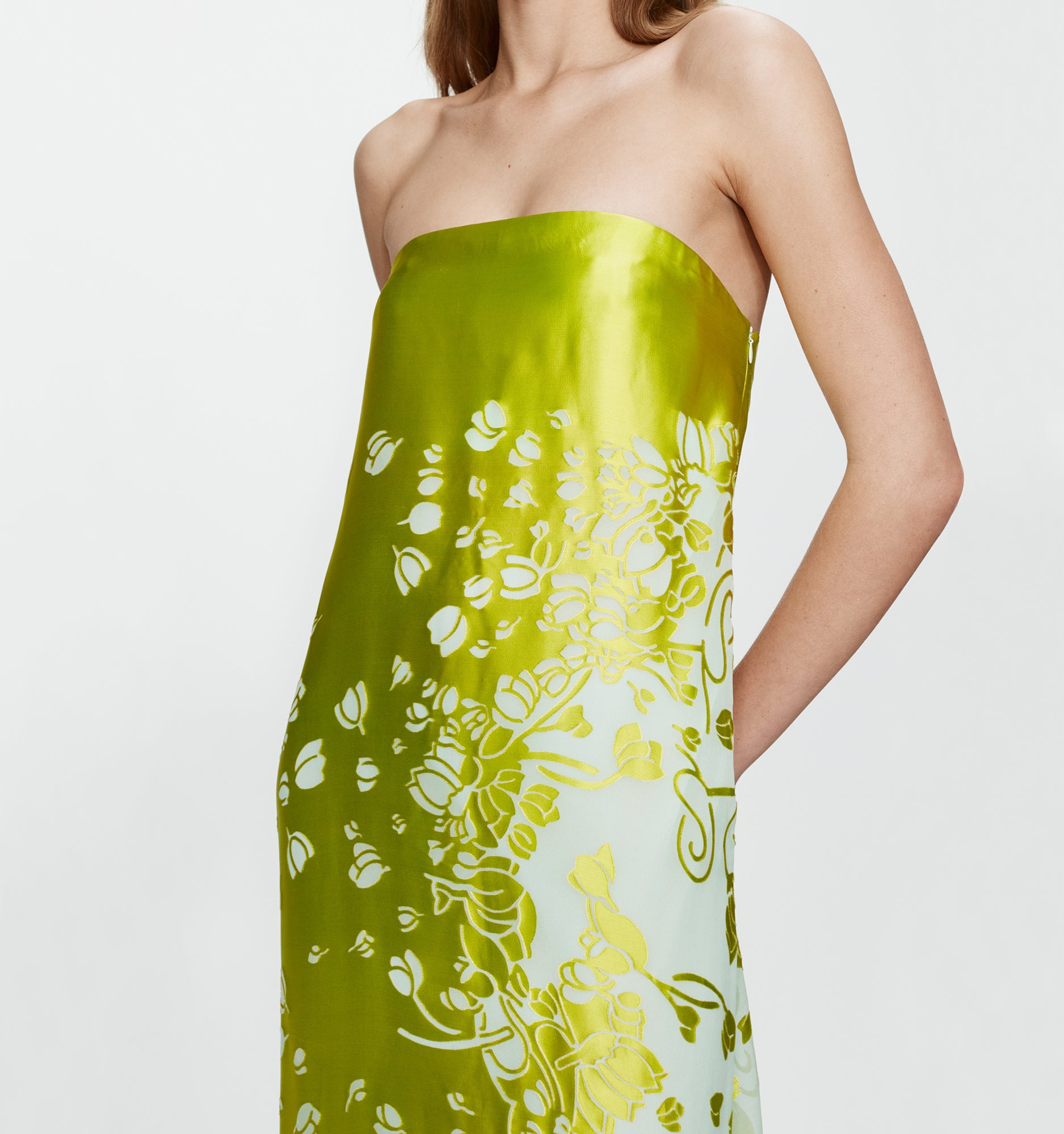 Burnout Strapless Dress - 4