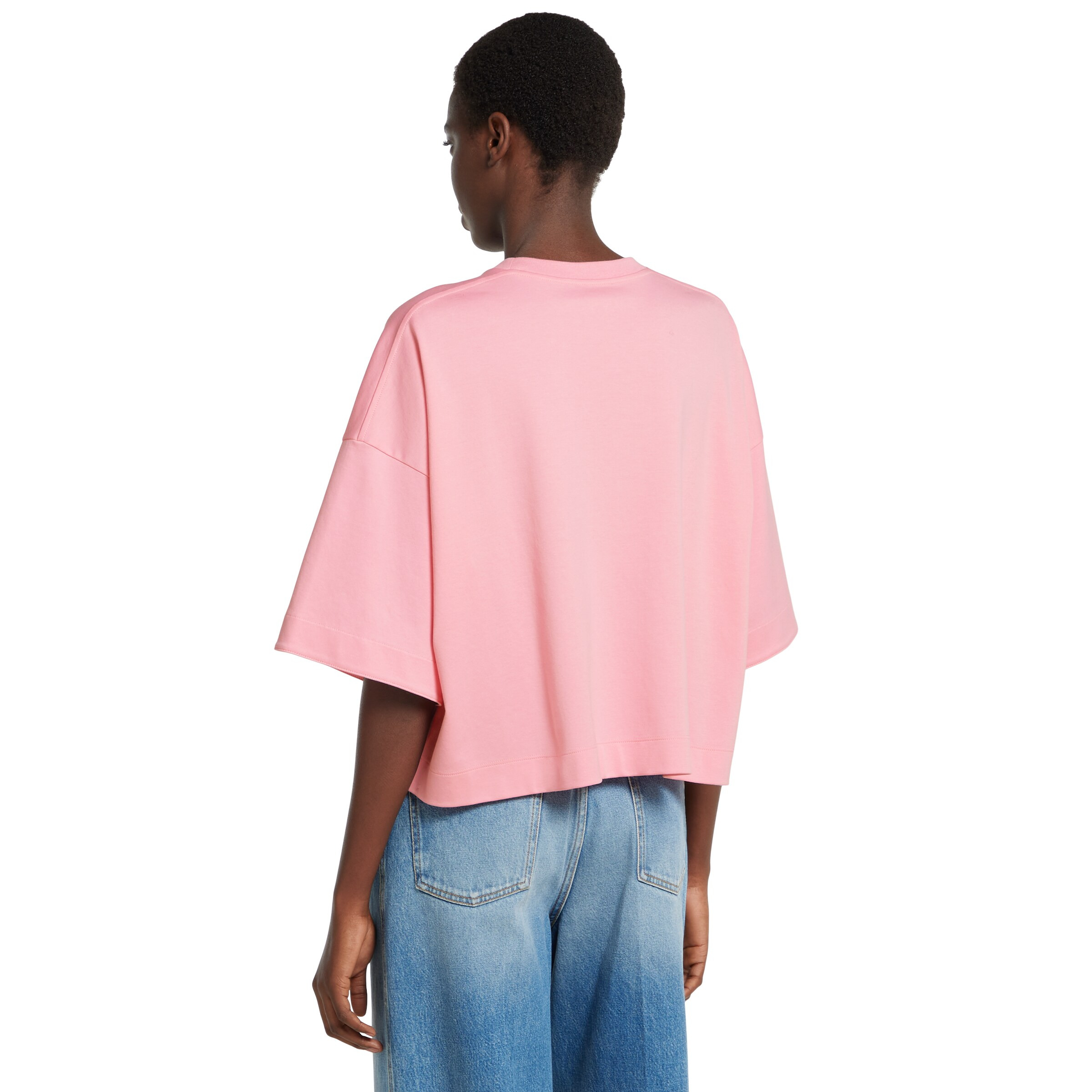 Cotton jersey maxi T-shirt with embroidery - 4