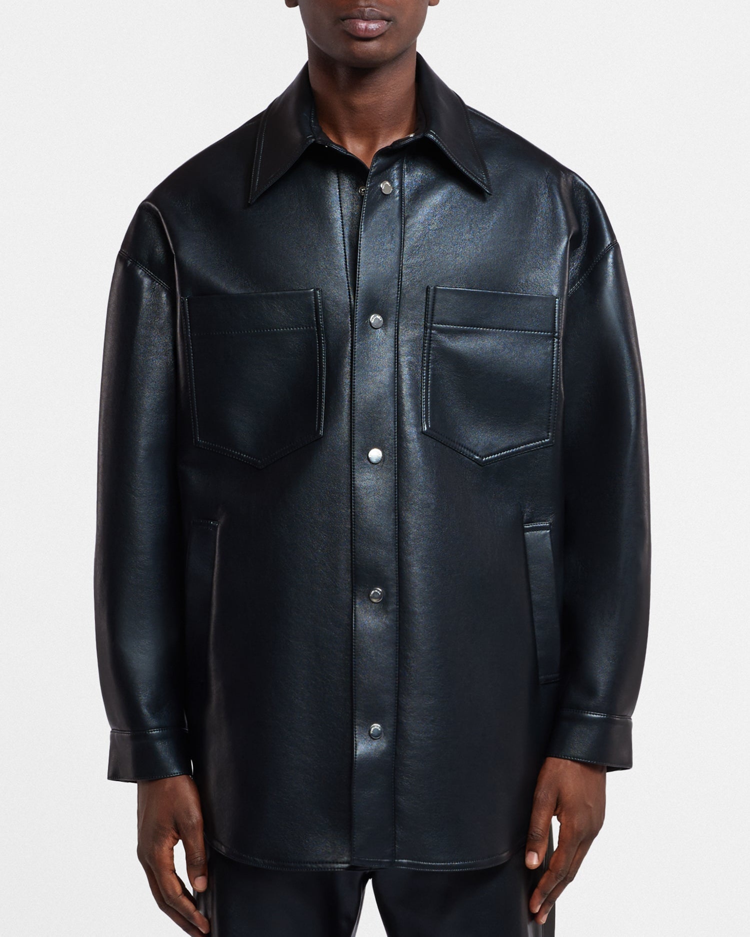 Regenerated Leather Overshirt - 7