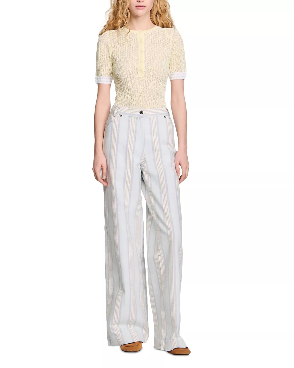 Striped Cargo Jeans in Blue - 5