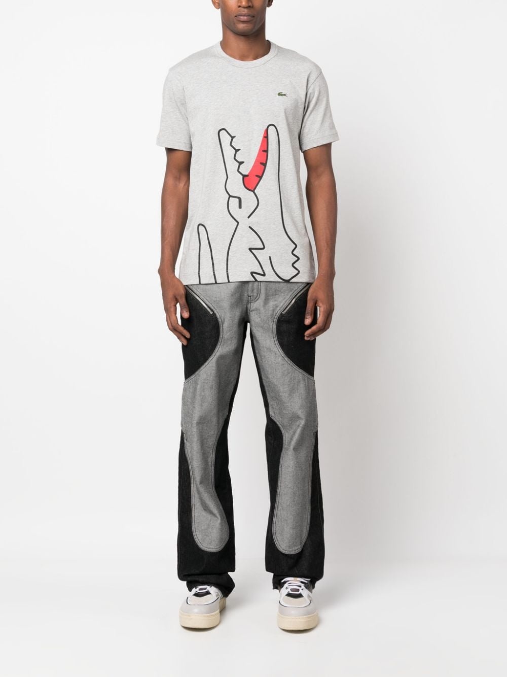x Lacoste logo-patch cotton T-shirt - 2