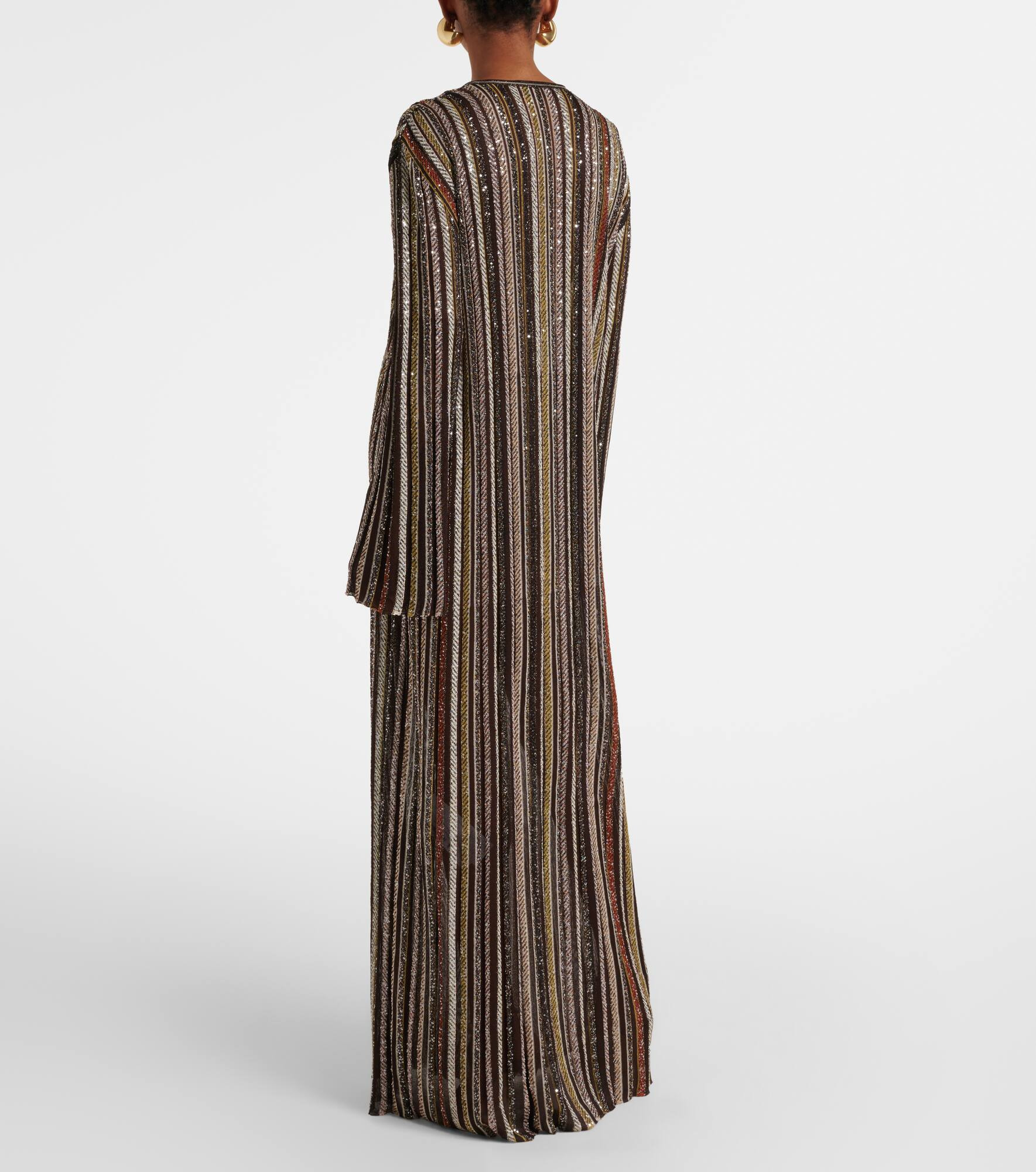 Striped sequined lamé maxi dress - 3
