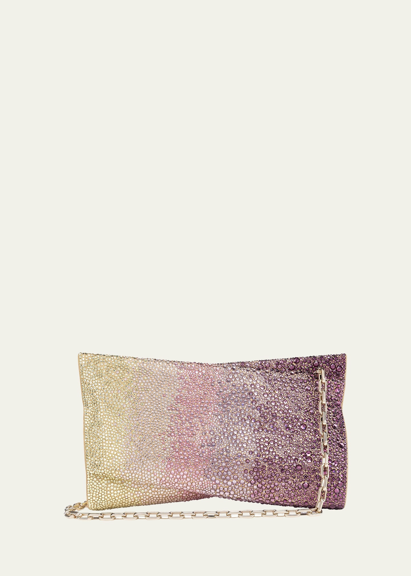 Loubitwist Small Strass Suede Clutch Bag - 1