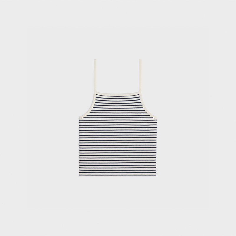 CELINE Triomphe tank top in striped jersey outlook
