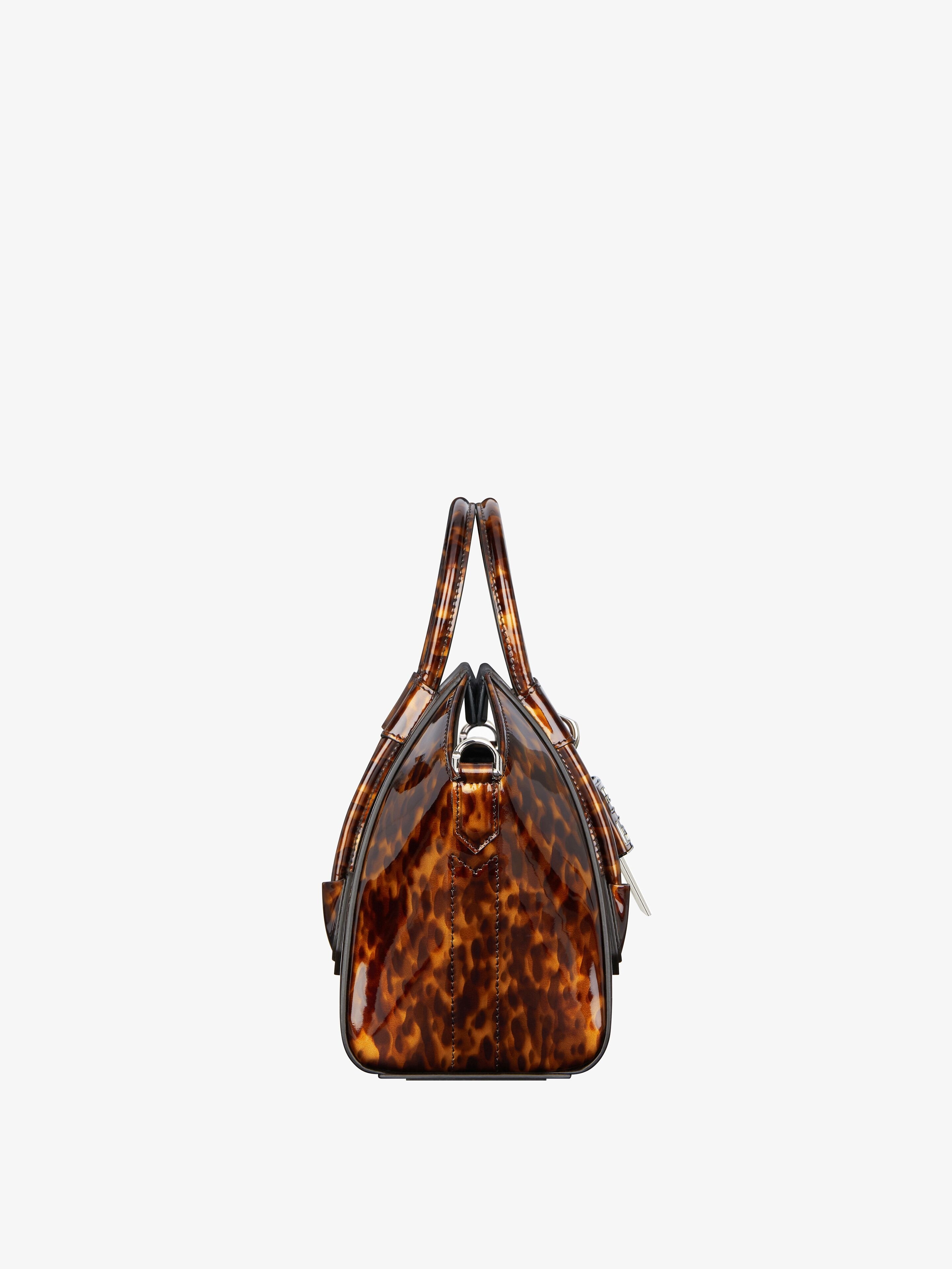 MINI ANTIGONA LOCK BAG IN TORTOISESHELL LEATHER - 3