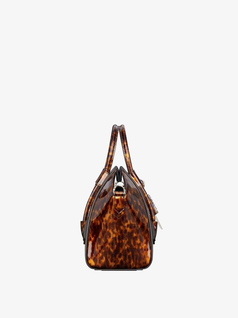 MINI ANTIGONA LOCK BAG IN TORTOISESHELL LEATHER 3