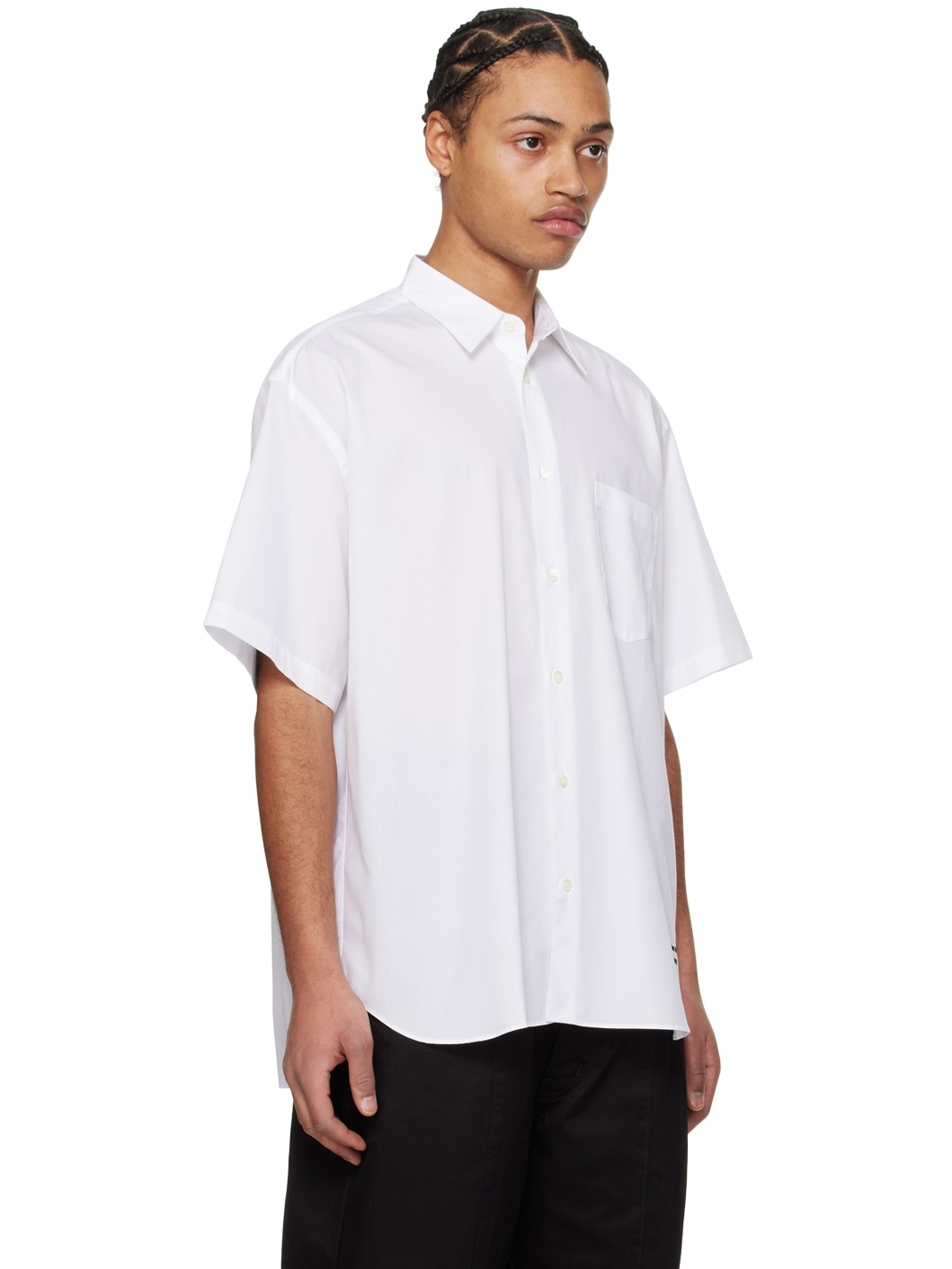 Comme des Garçons Homme White Embroidered Shirt | REVERSIBLE