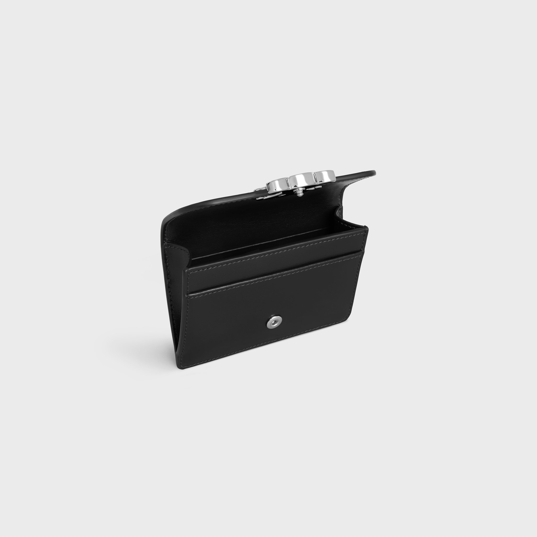CARD HOLDER WITH FLAP TRIOMPHE in Shiny calfskin - 4