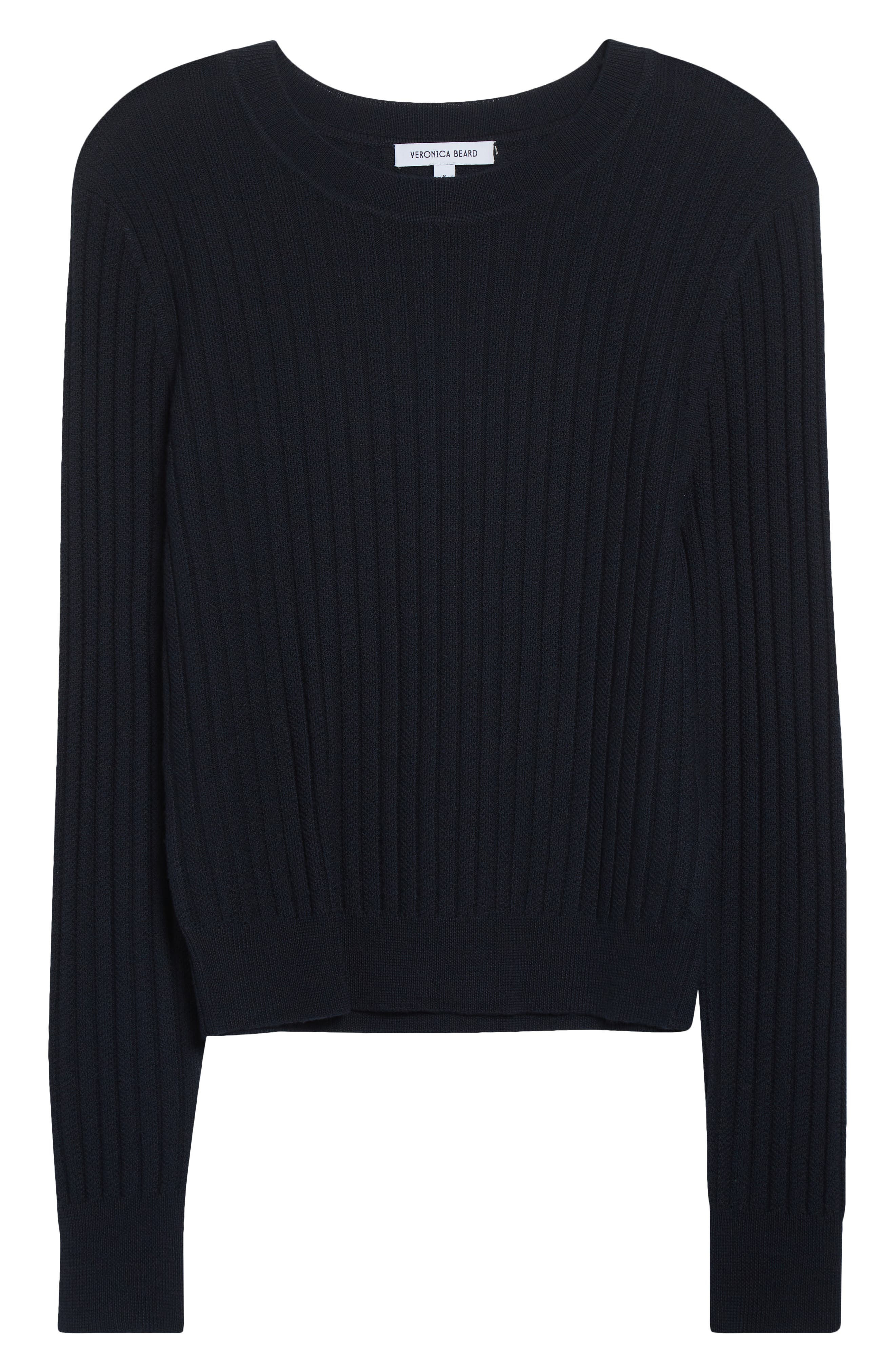 Veronica Beard Cheval Merino Wool Crewneck Sweater in Navy at Nordstrom - 6