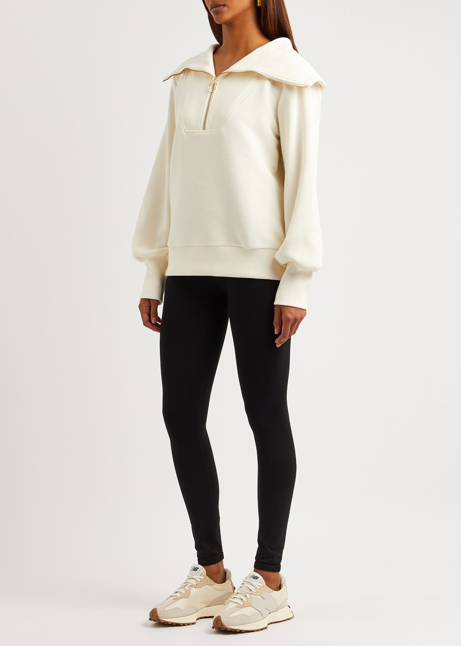 Vine ribbed stretch-cotton half-zip sweatshirt - 4