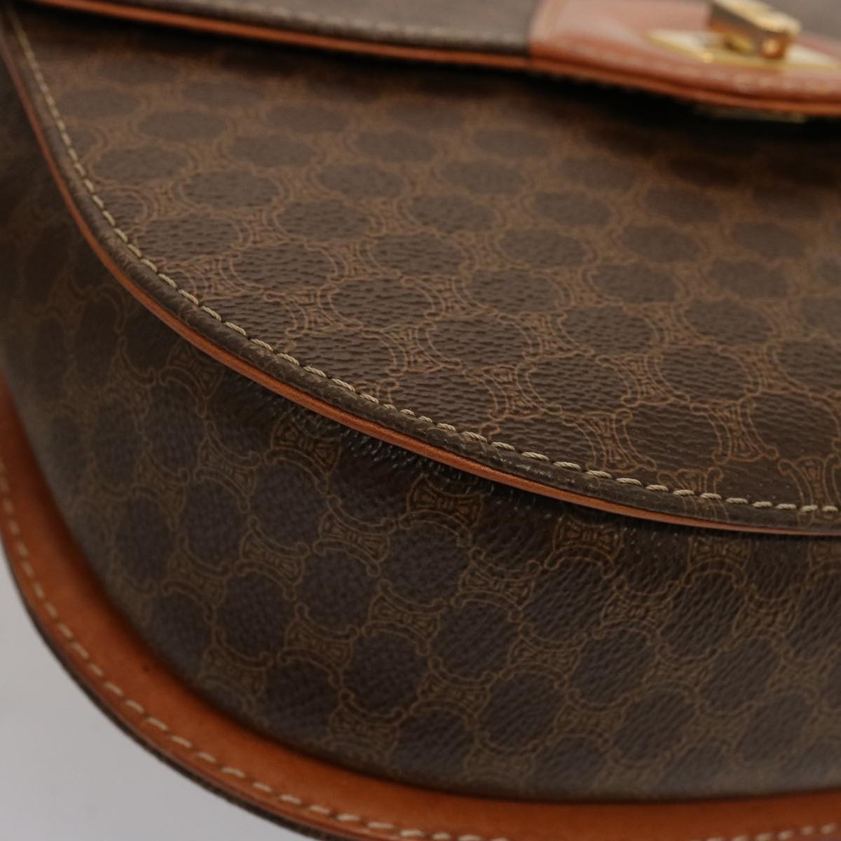 CELINE Macadam Canvas Hand Bag Pvc Brown - 14