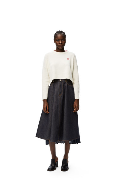 Loewe Anagram embroidered cropped sweater in wool outlook