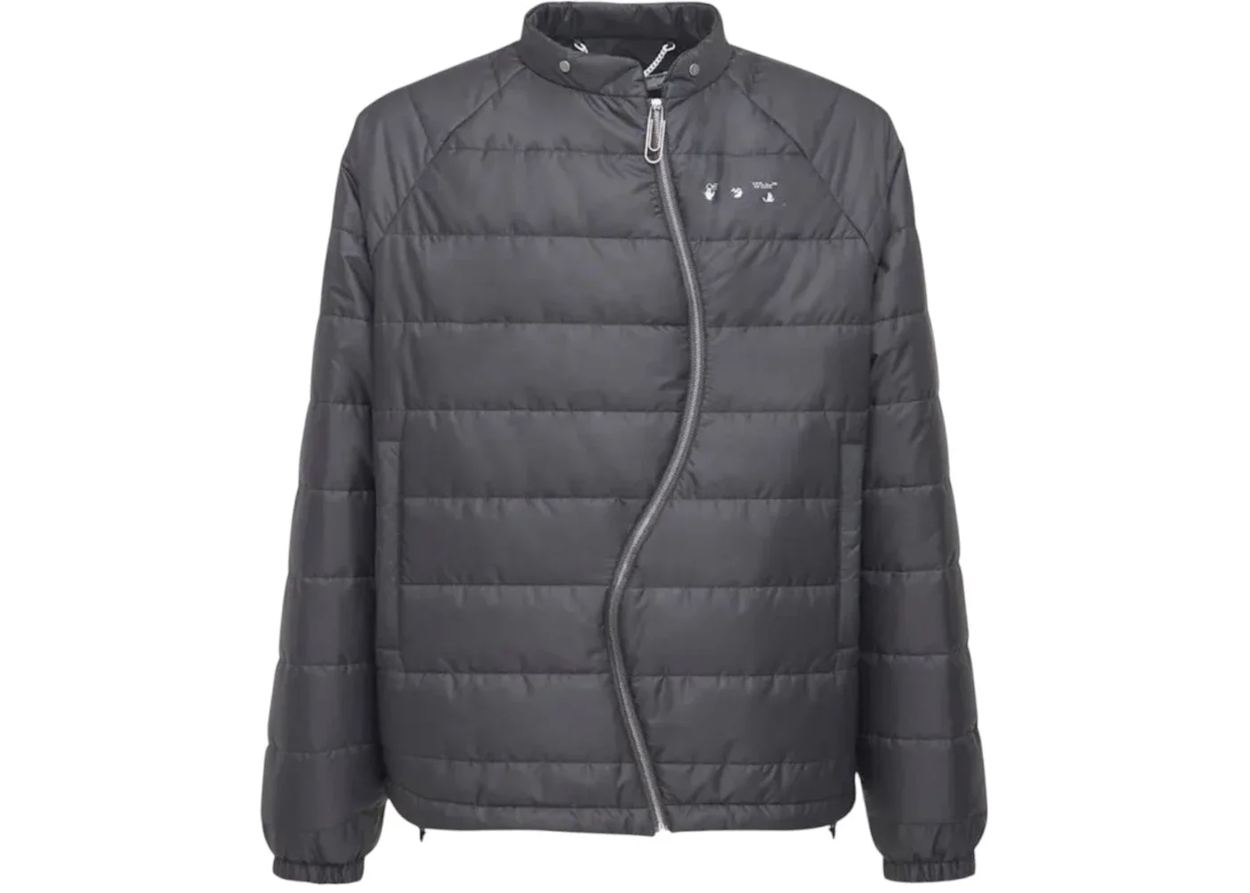 OFF-WHITE Twist Zip Puffer Jacket Grey - 1