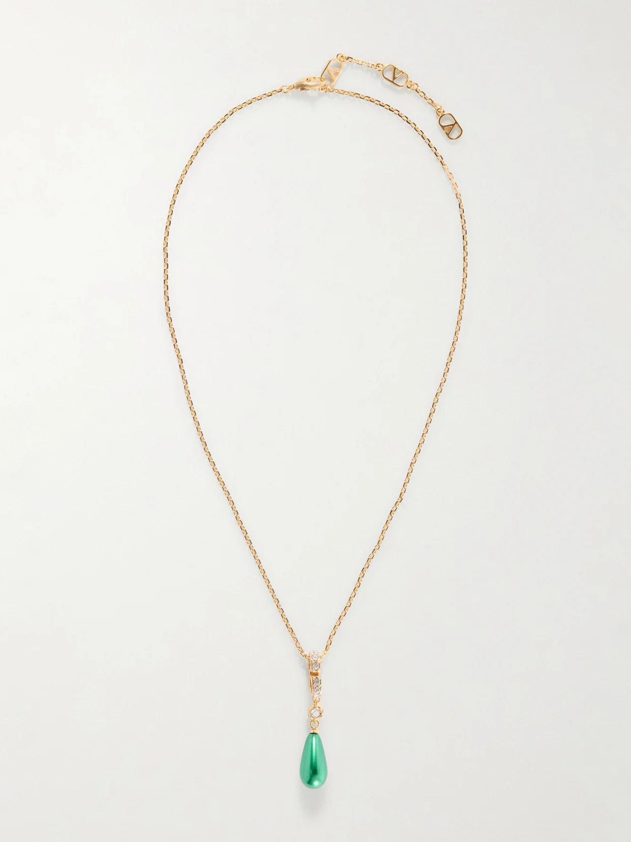 Vlogo Gold-tone, Stone And Crystals Necklace - 1