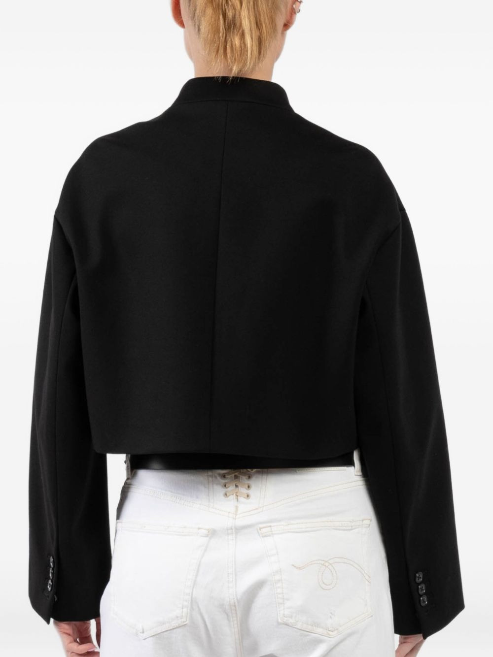 pocketed cropped jacket - 4