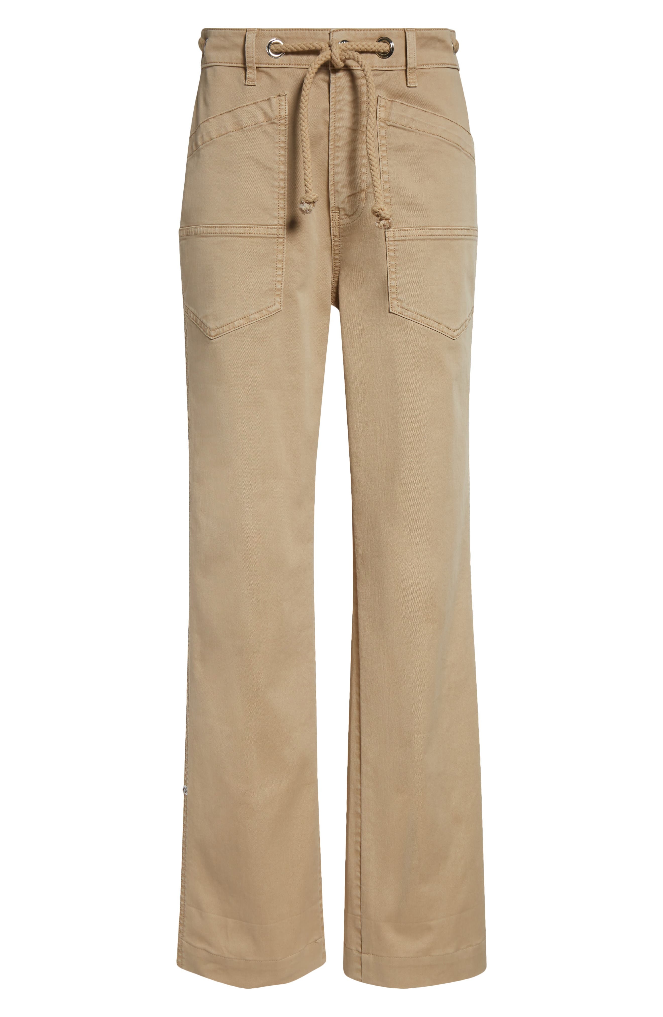 Veronica Beard Heather Rope Drawstring Stretch Cotton Blend Pants in Stone Khaki at Nordstrom - 6