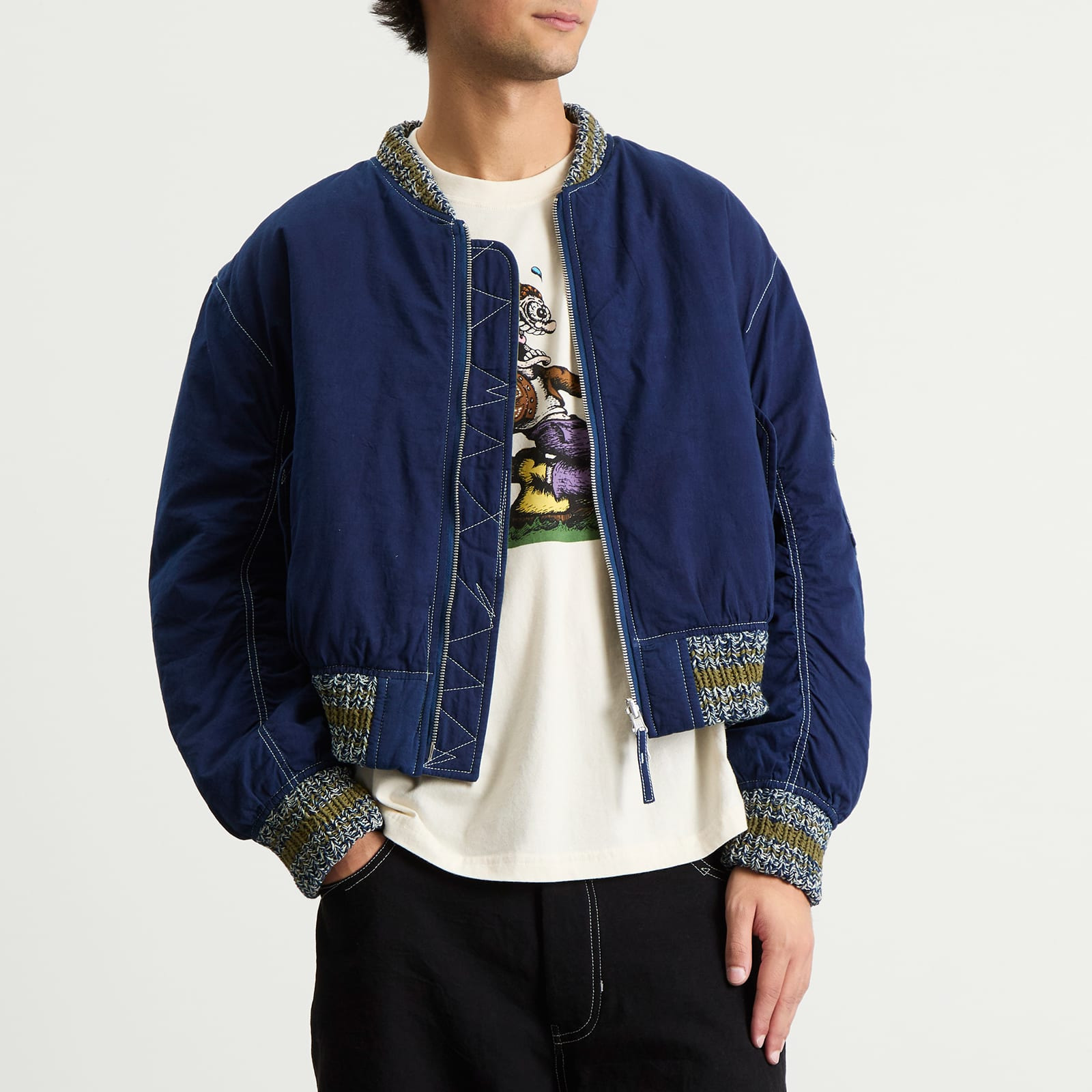 Story mfg Seed Printed Wonky-Wear Bomber - 2