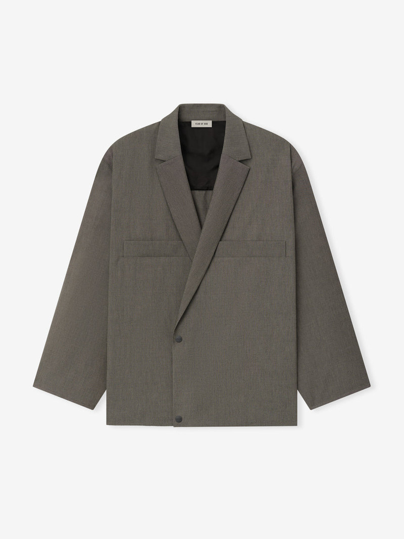 Cotton Wool Oxford Shirt Jacket - 1