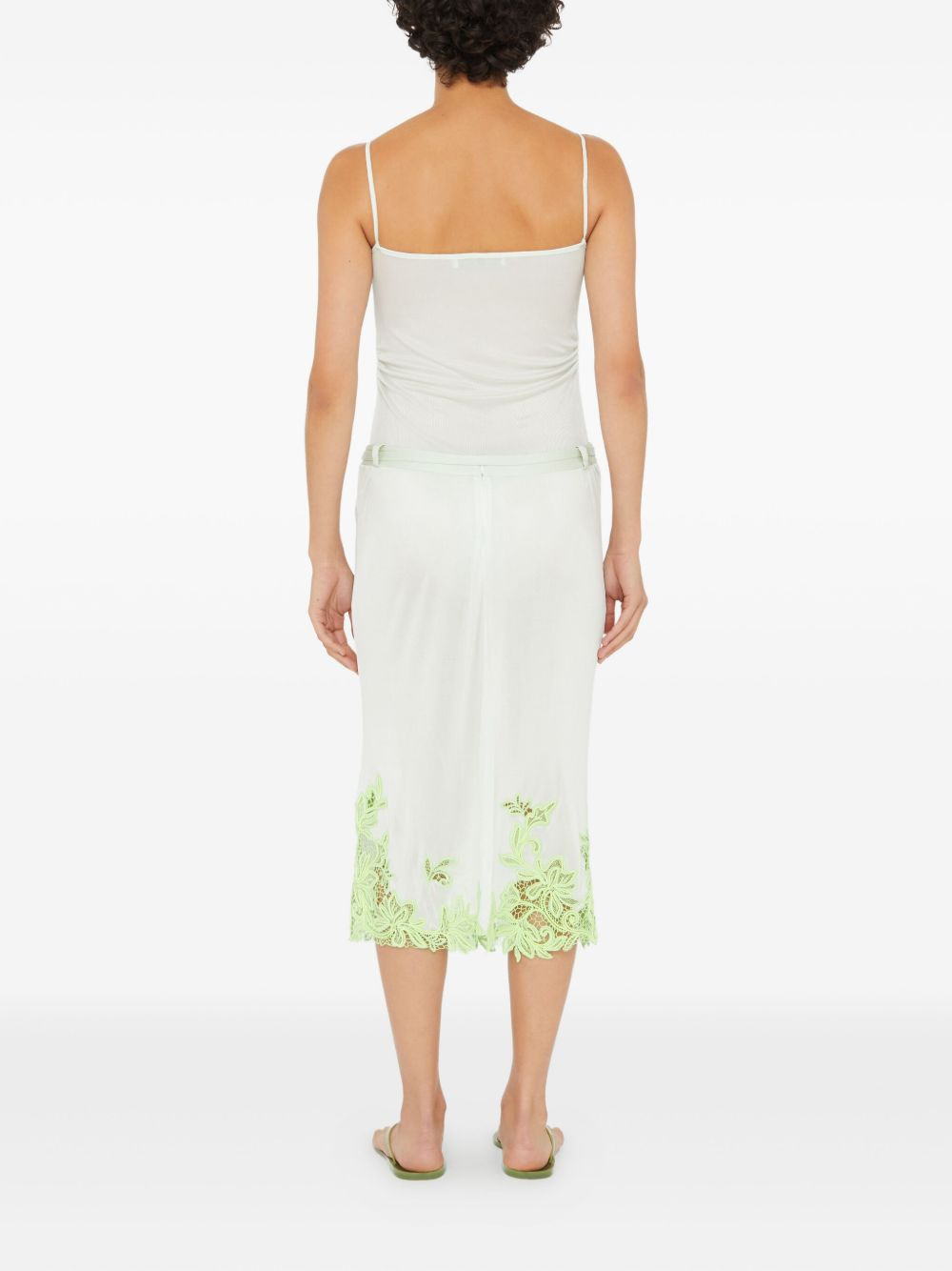 lace-trim midi skirt - 4
