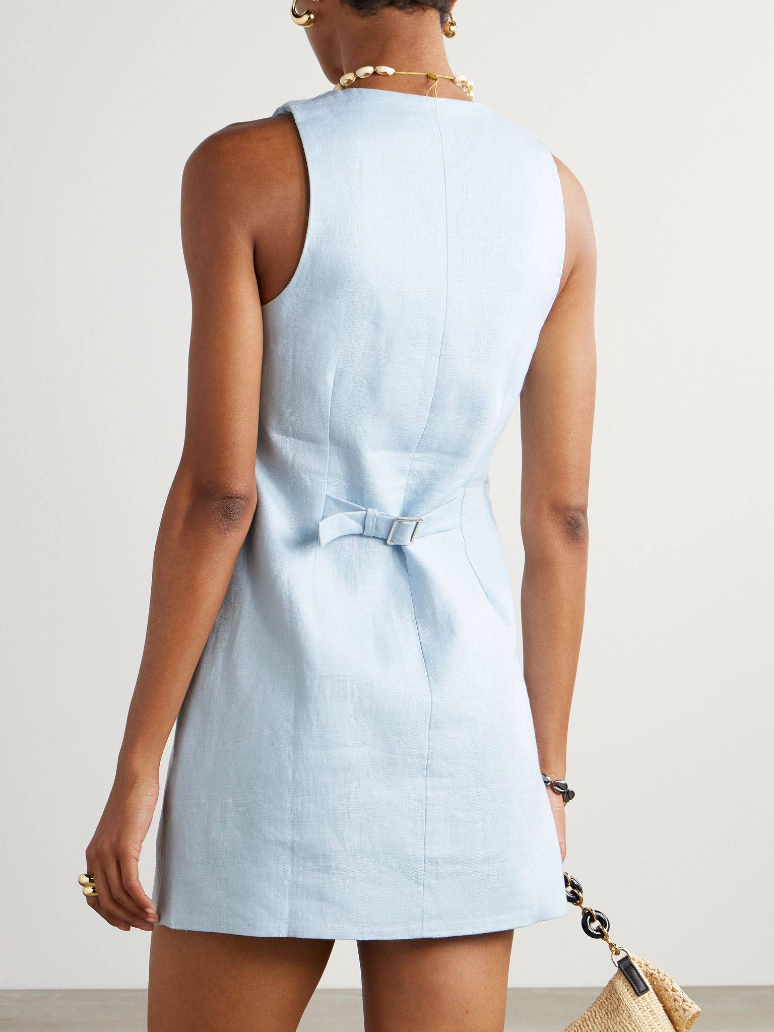 Jaques linen mini dress Light blue - 3