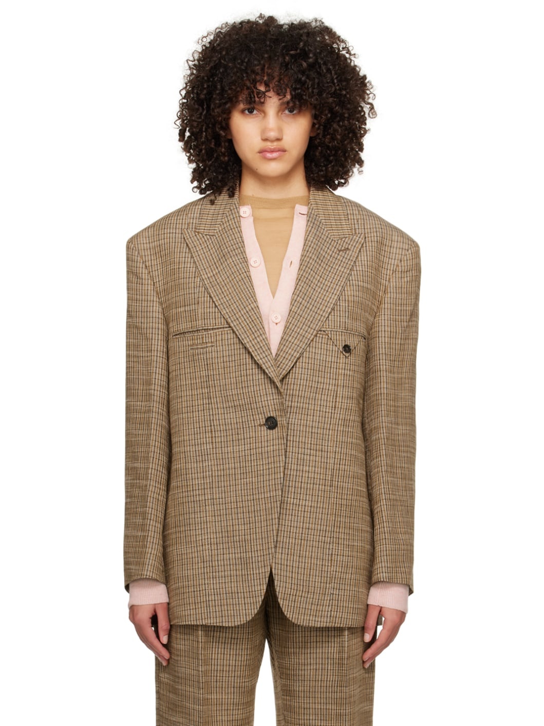 Acne Studios Brown Single-Breasted Blazer | ssense | REVERSIBLE
