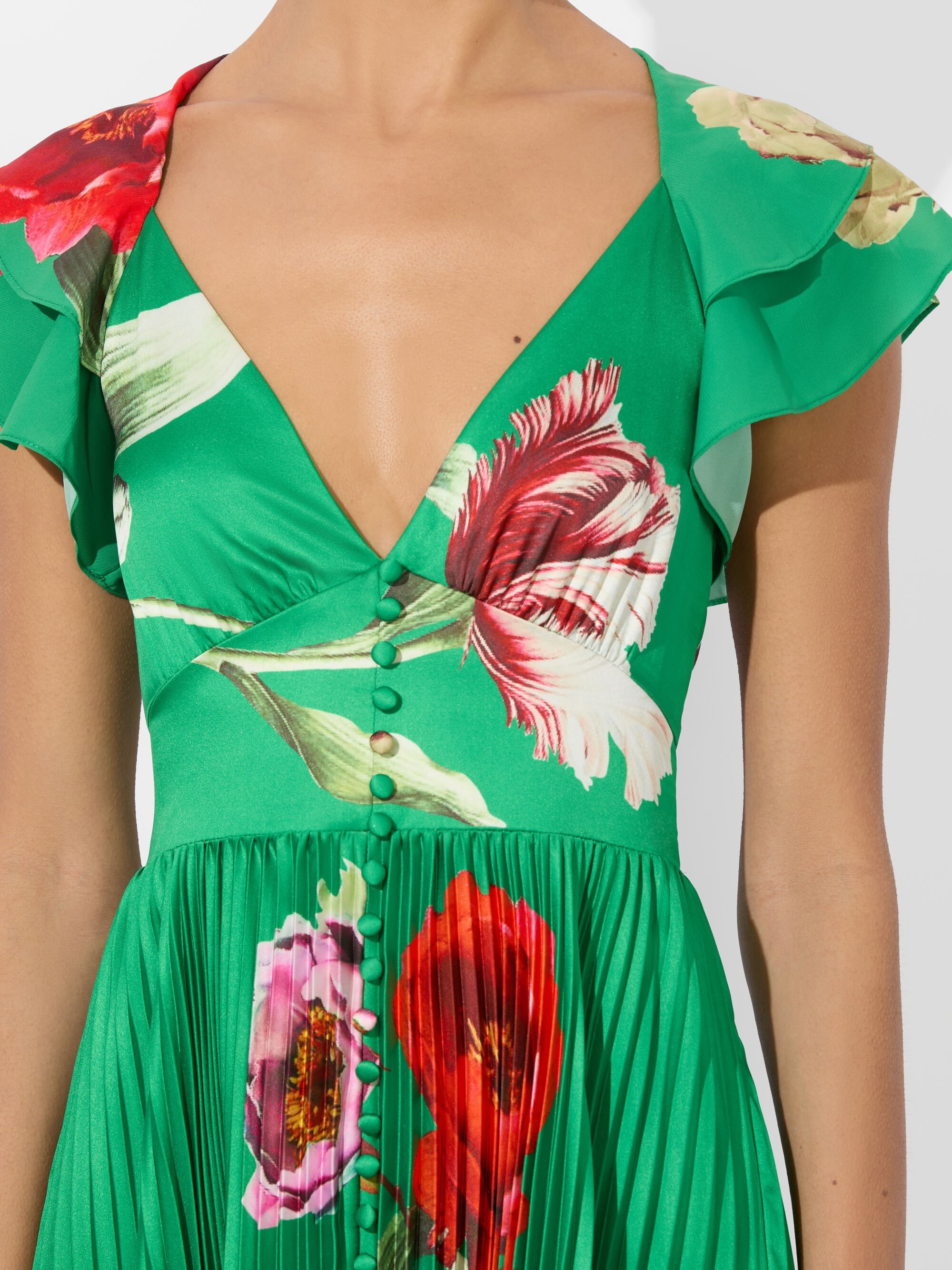 HALIA PLEATED MIDI DRESS - 4