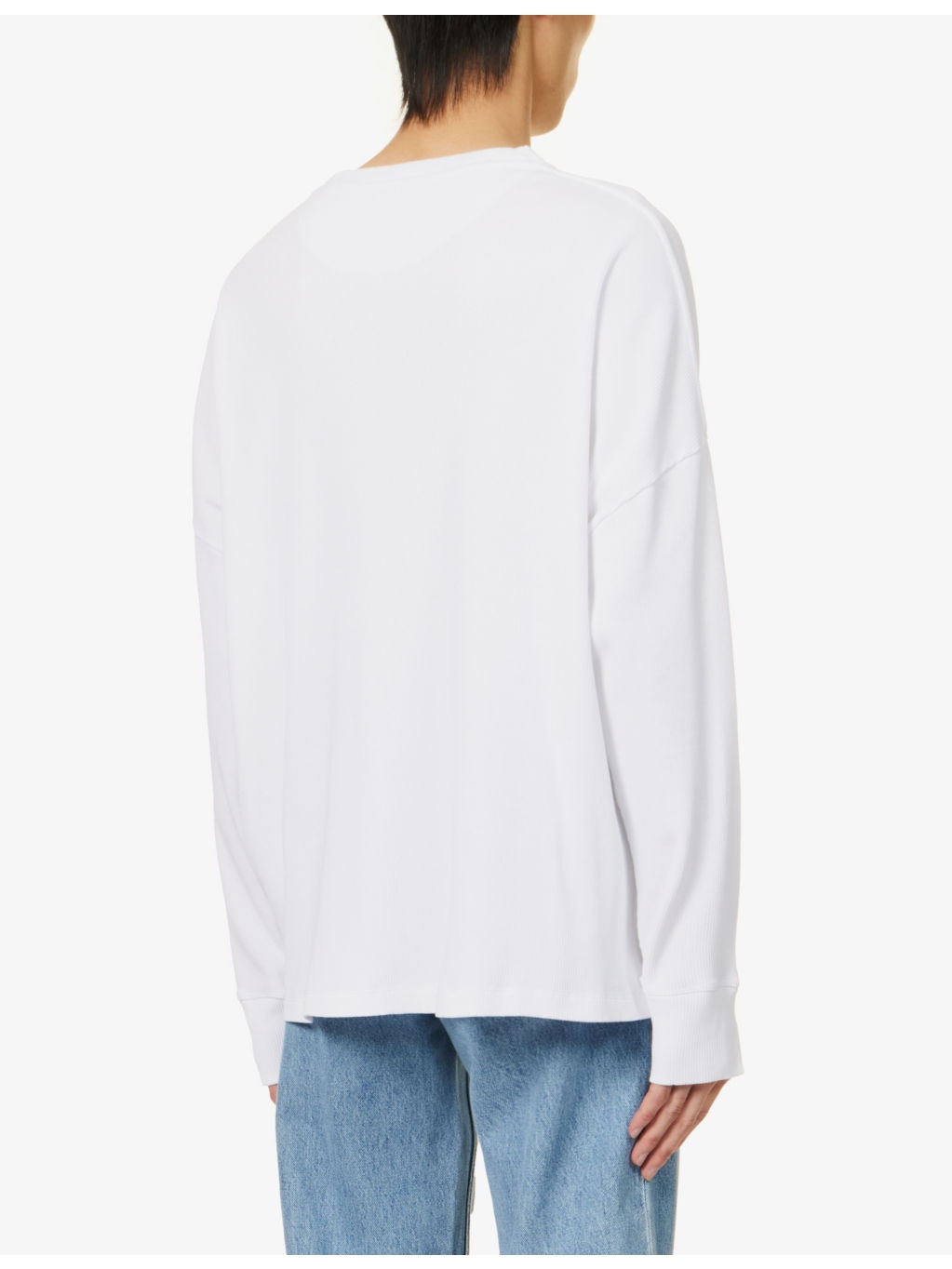 Anagram-embroidered cotton-jersey long-sleeved T-shirt - 4